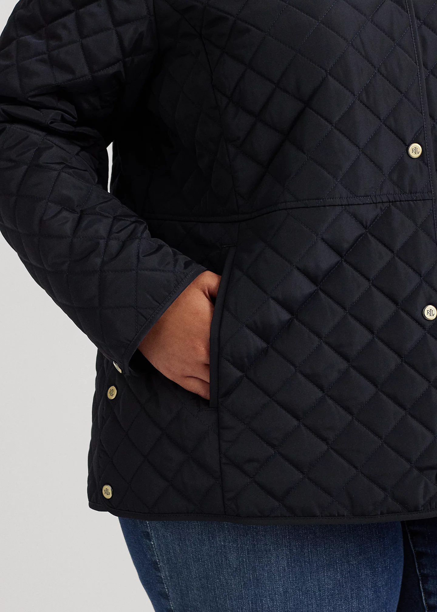 Crest-Patch Diamond-Quilted Jacket