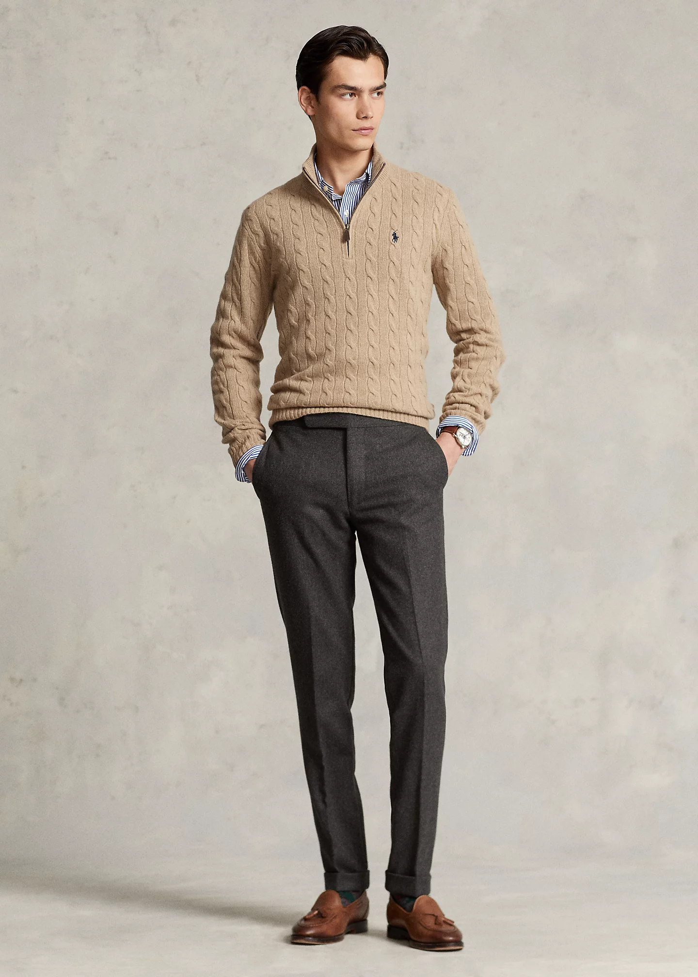Cable-Knit Wool-Cashmere Sweater
