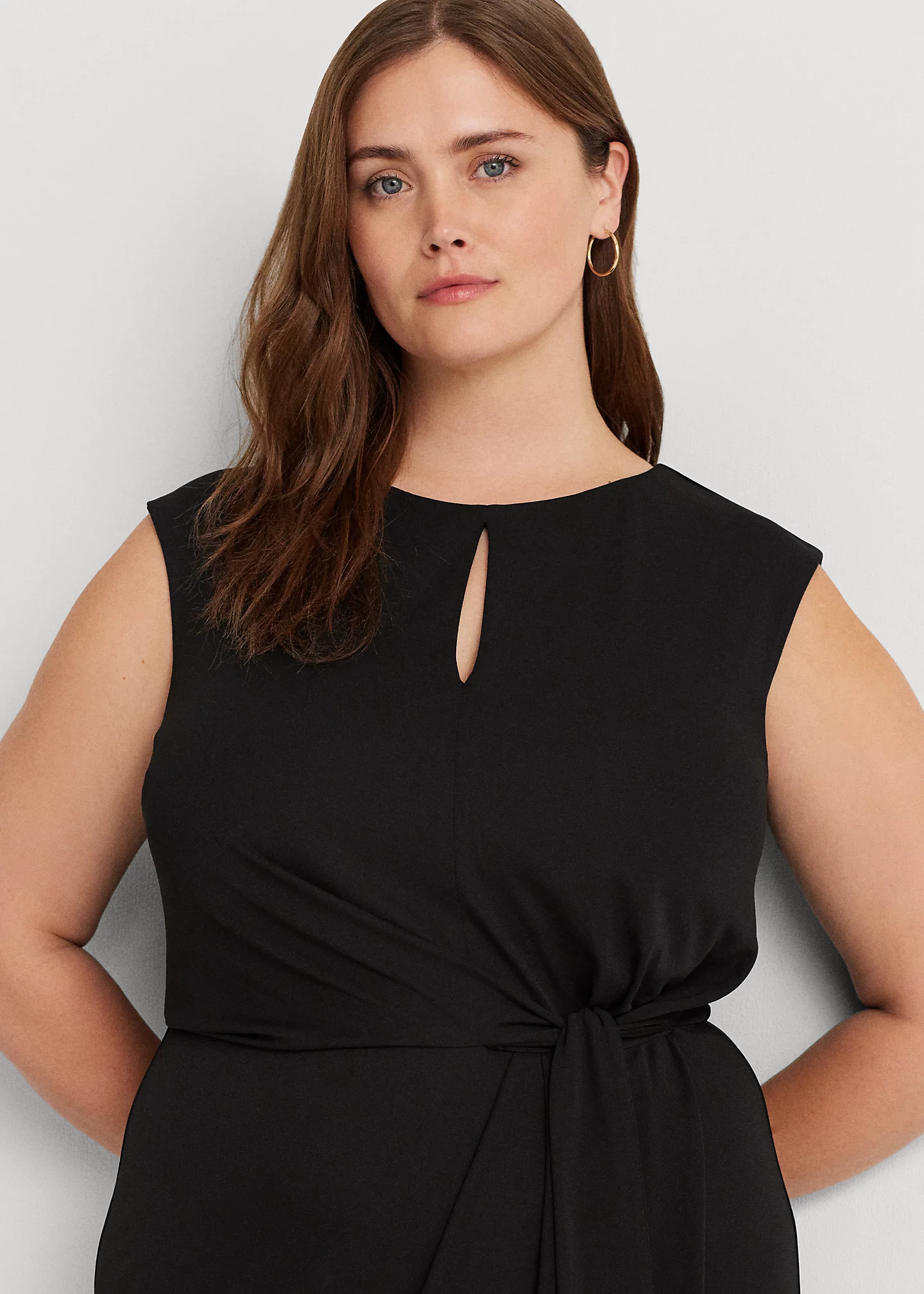 Stretch Jersey Tie-Front Dress