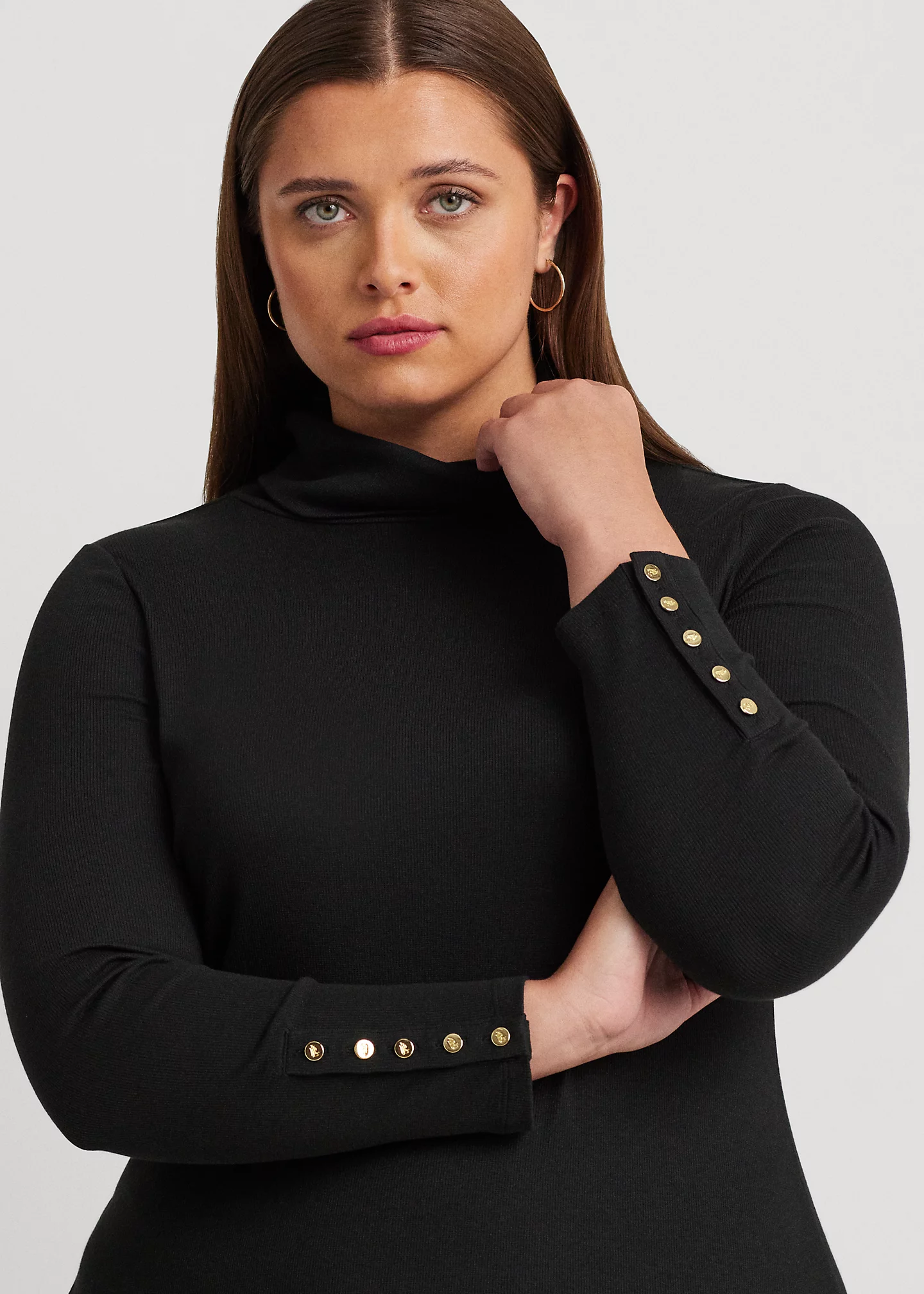 Cotton-Blend Turtleneck Dress
