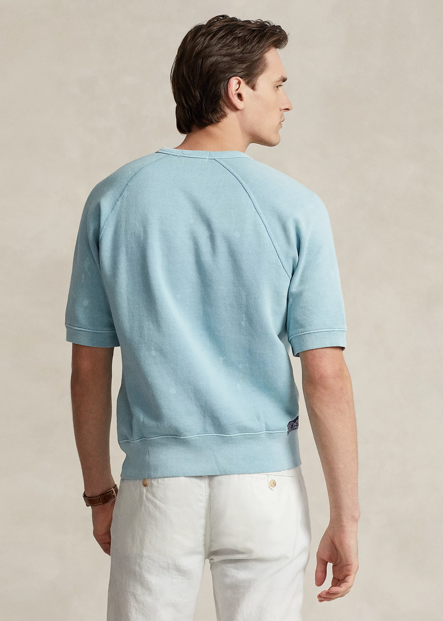 Logo Fleece Short-Sleeve Sweatshirt