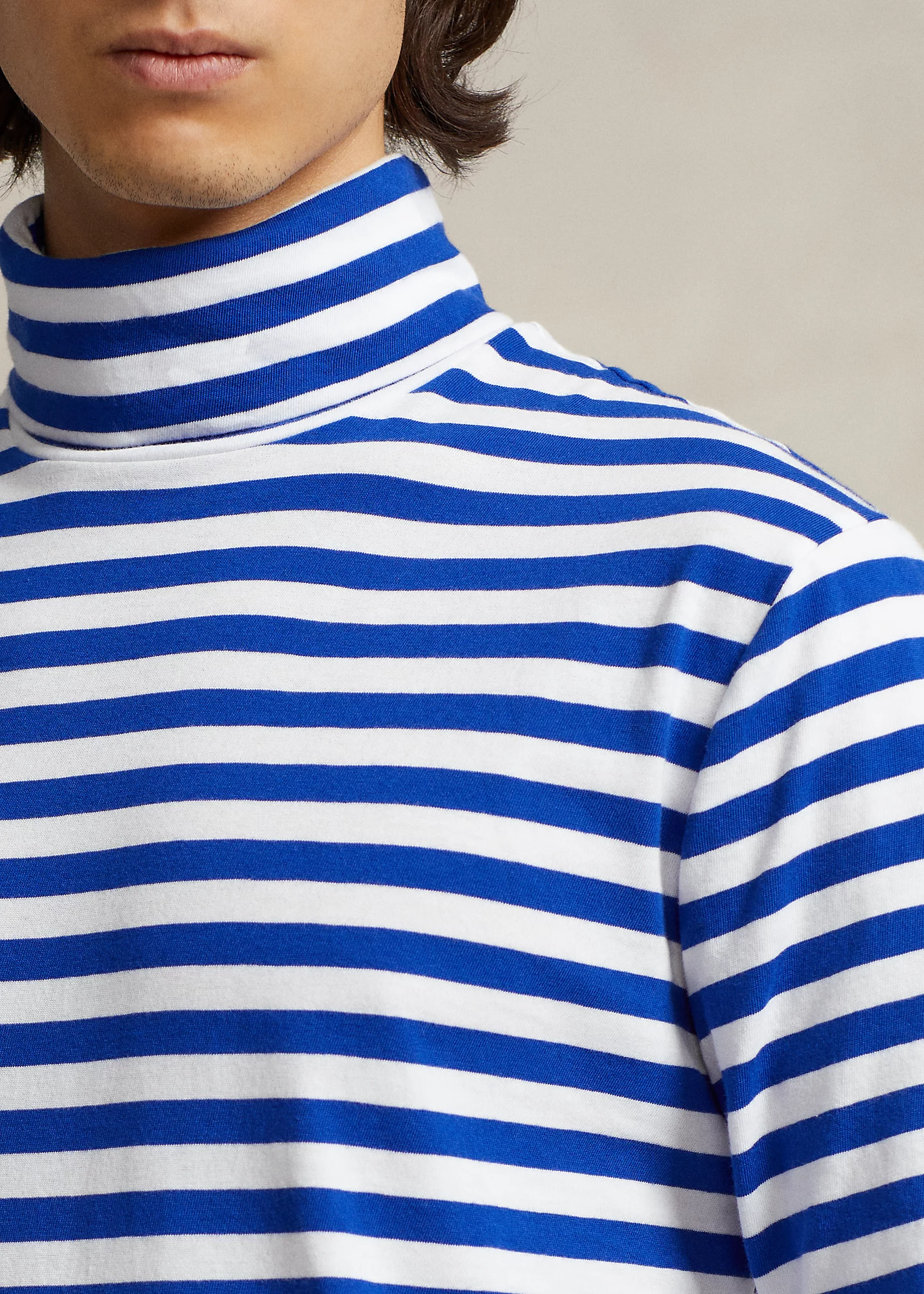 Striped Lisle Turtleneck