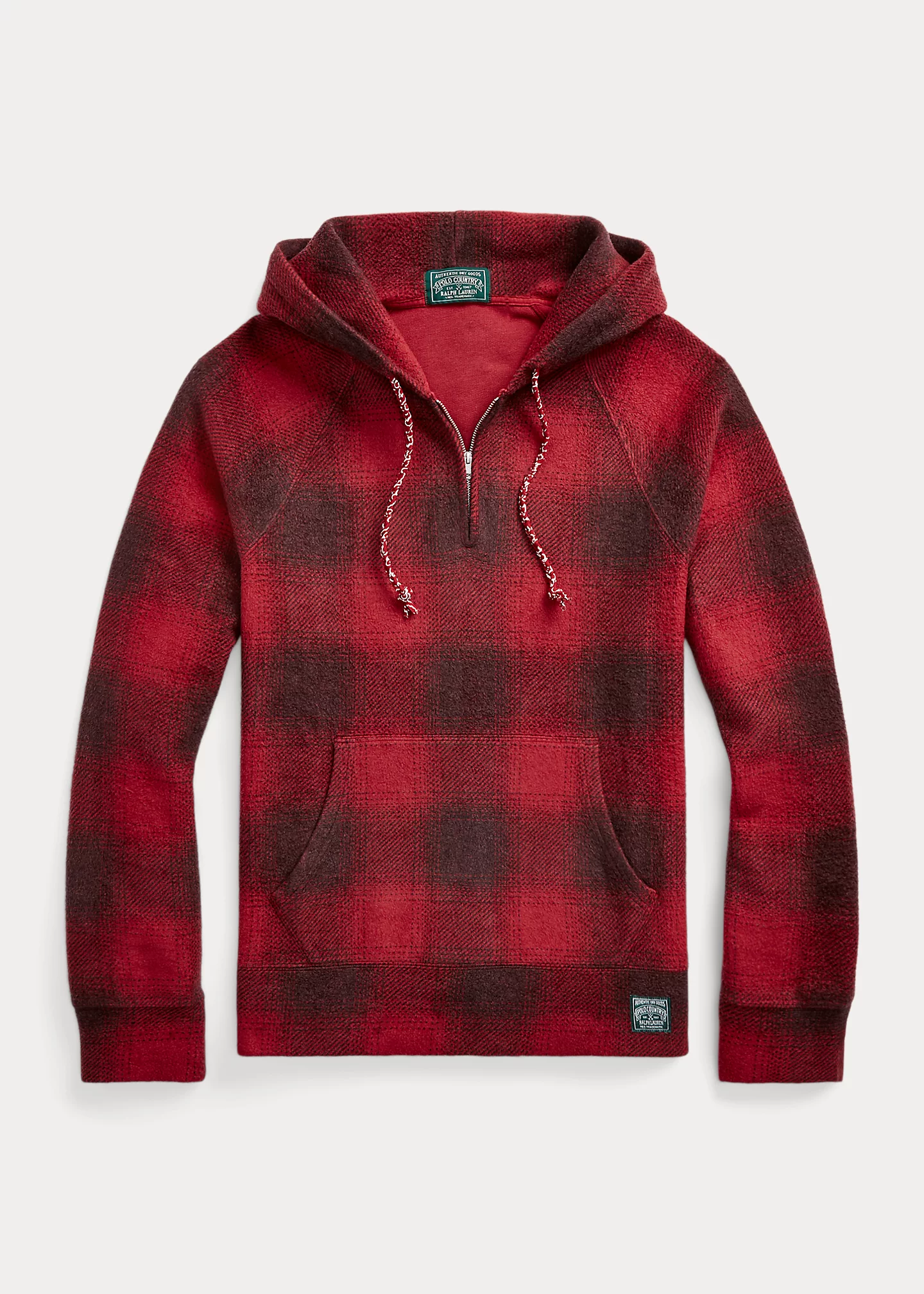 Plaid Brushed Fleece Hoodie