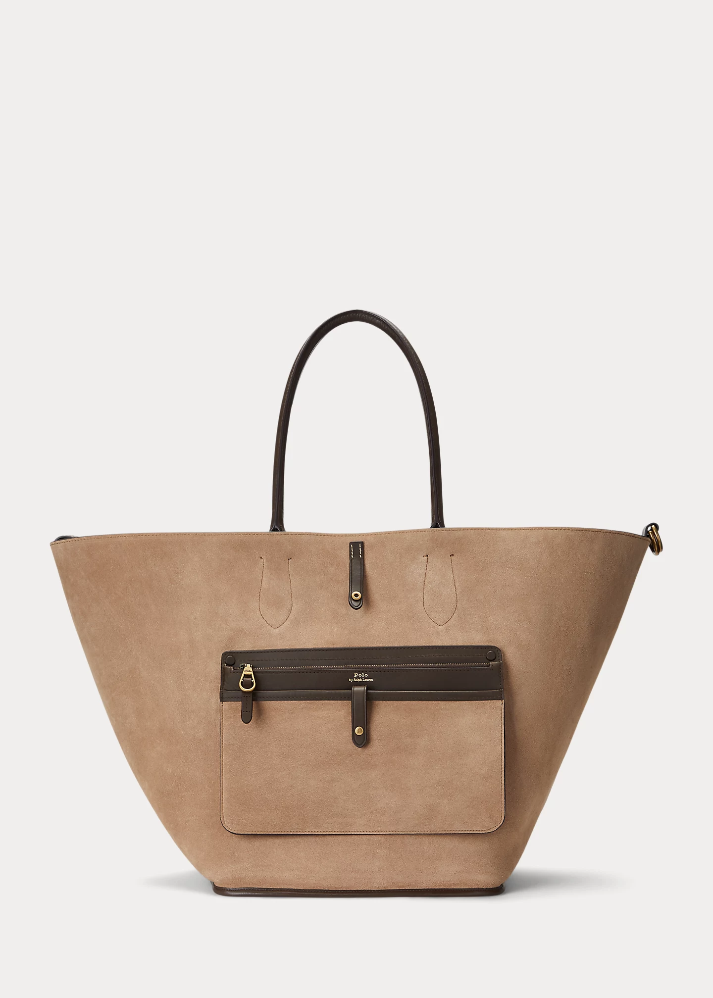 Leather-Trim Suede Large Bellport Tote