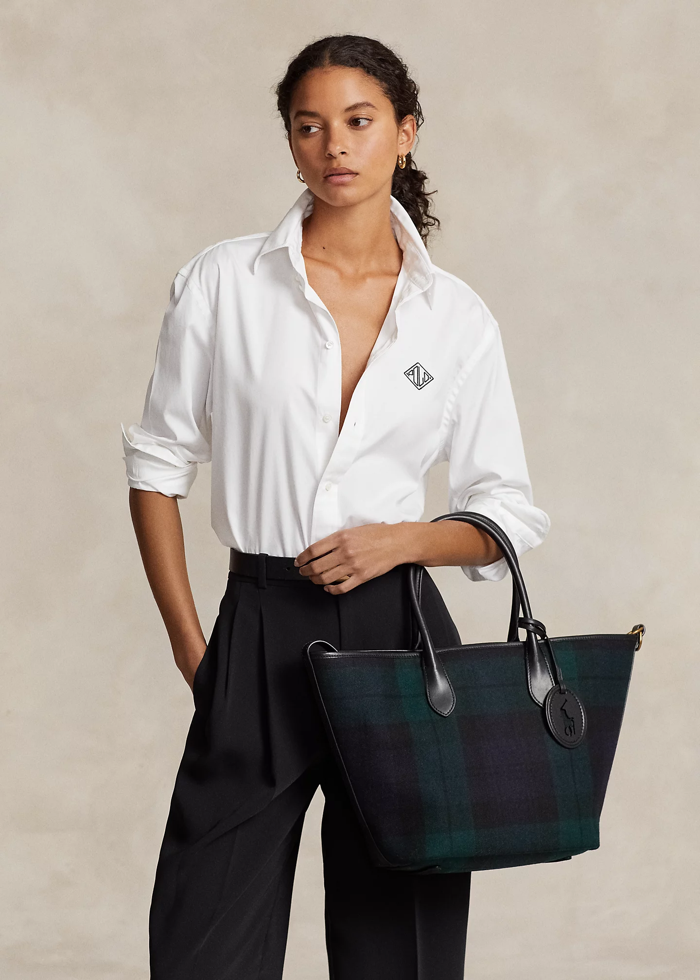 Plaid Wool Medium Bellport Tote