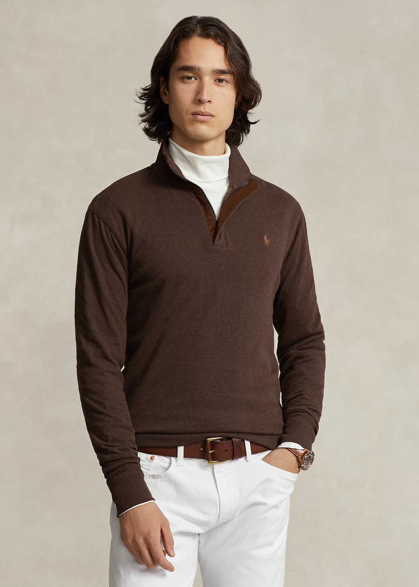 Luxury Jersey Quarter-Zip Pullover