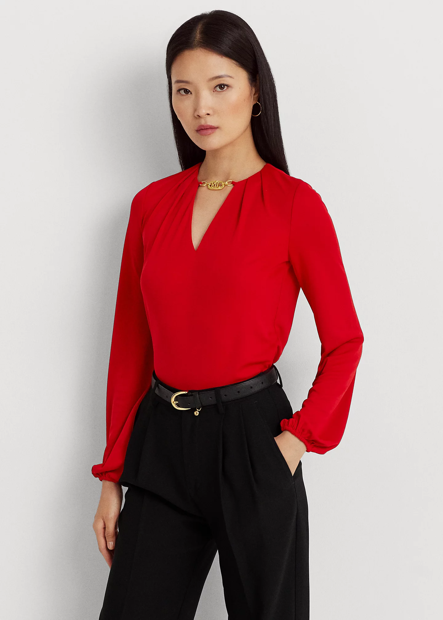 Logo-Trim Stretch Jersey Top