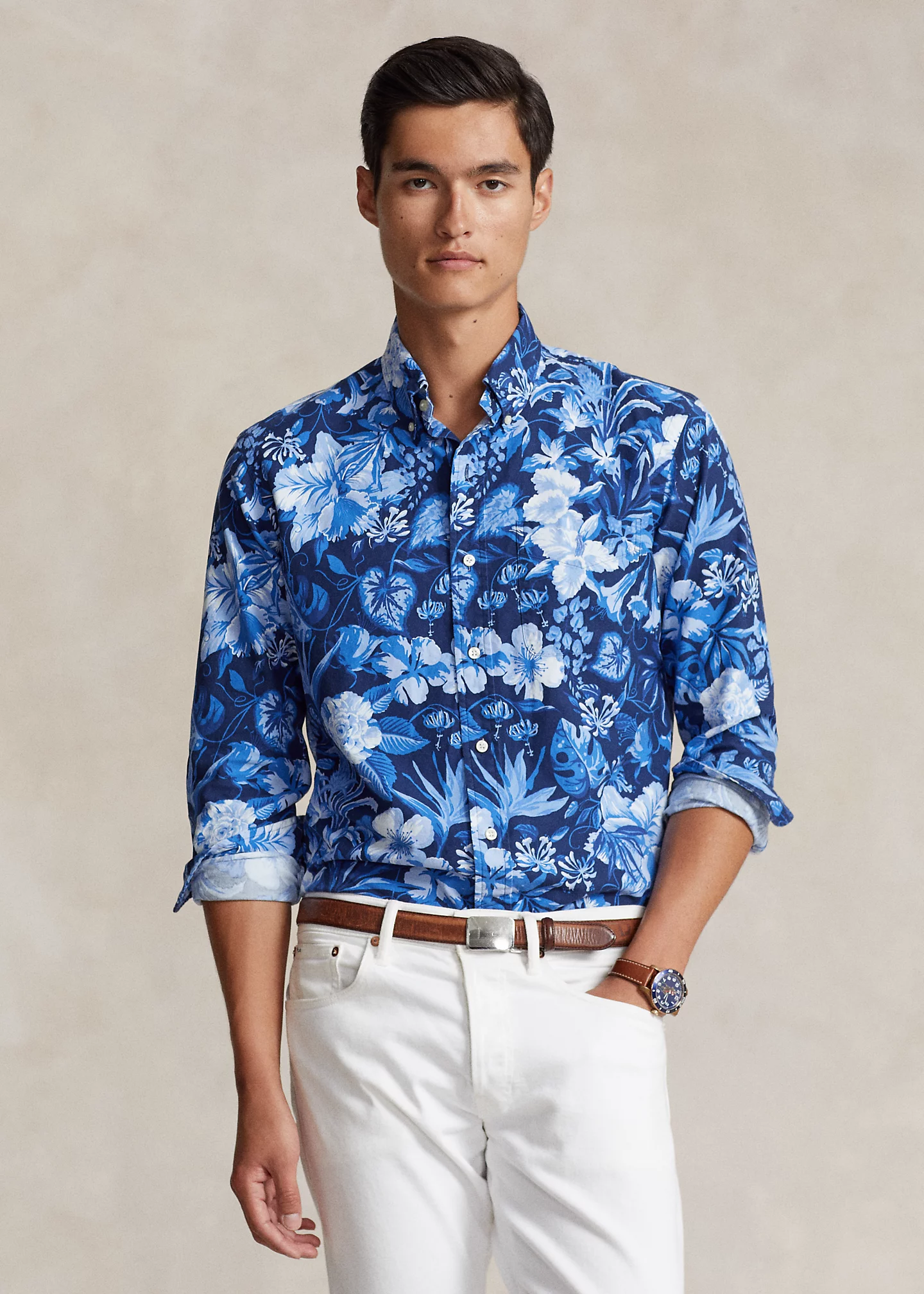Classic Fit Floral Oxford Shirt