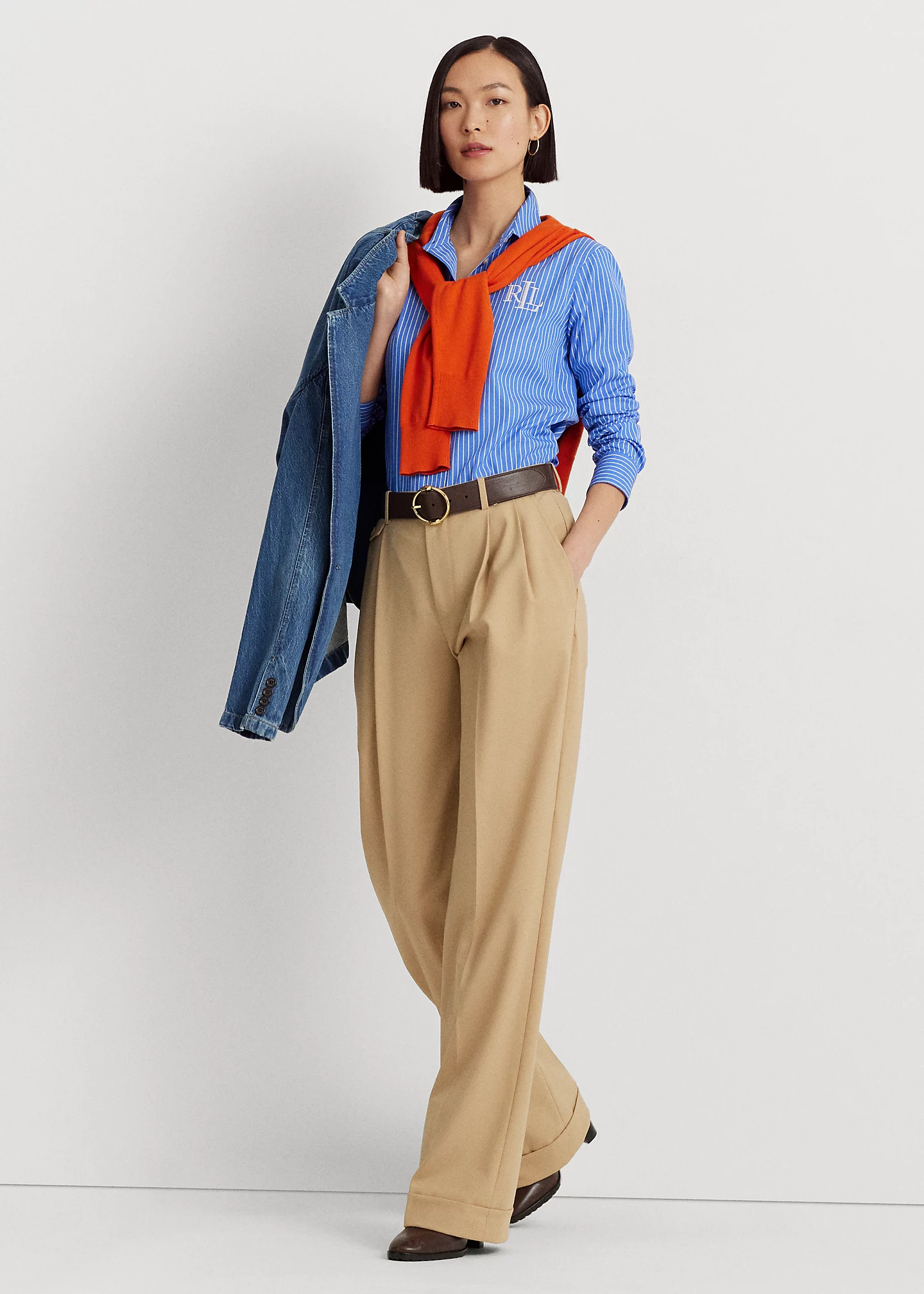 Pinstripe Cotton Broadcloth Shirt