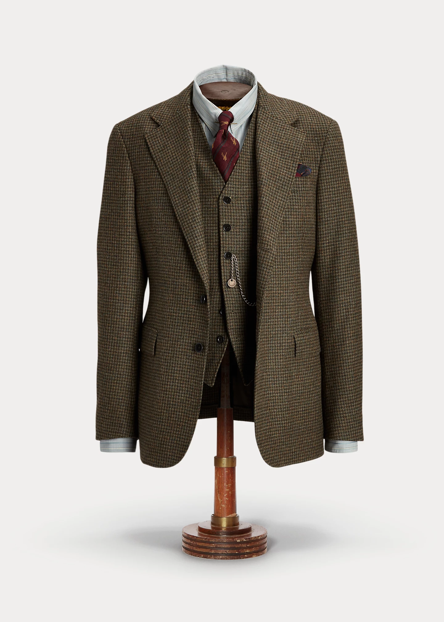 Houndstooth Wool Twill Suit Jacket