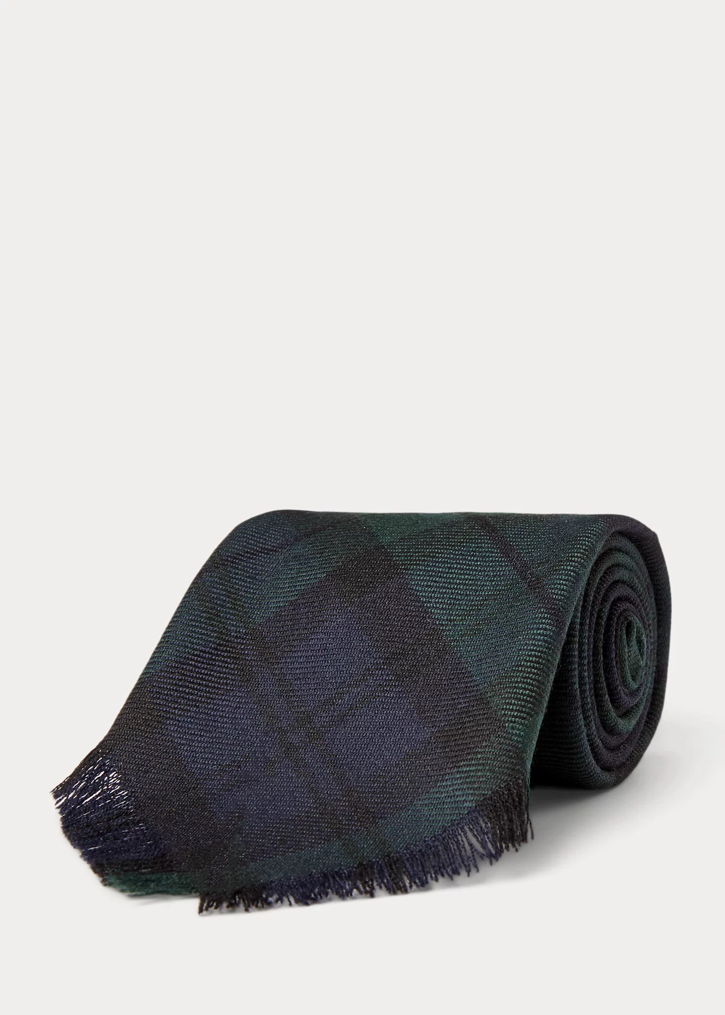 Handmade Fringed Plaid Wool Tie