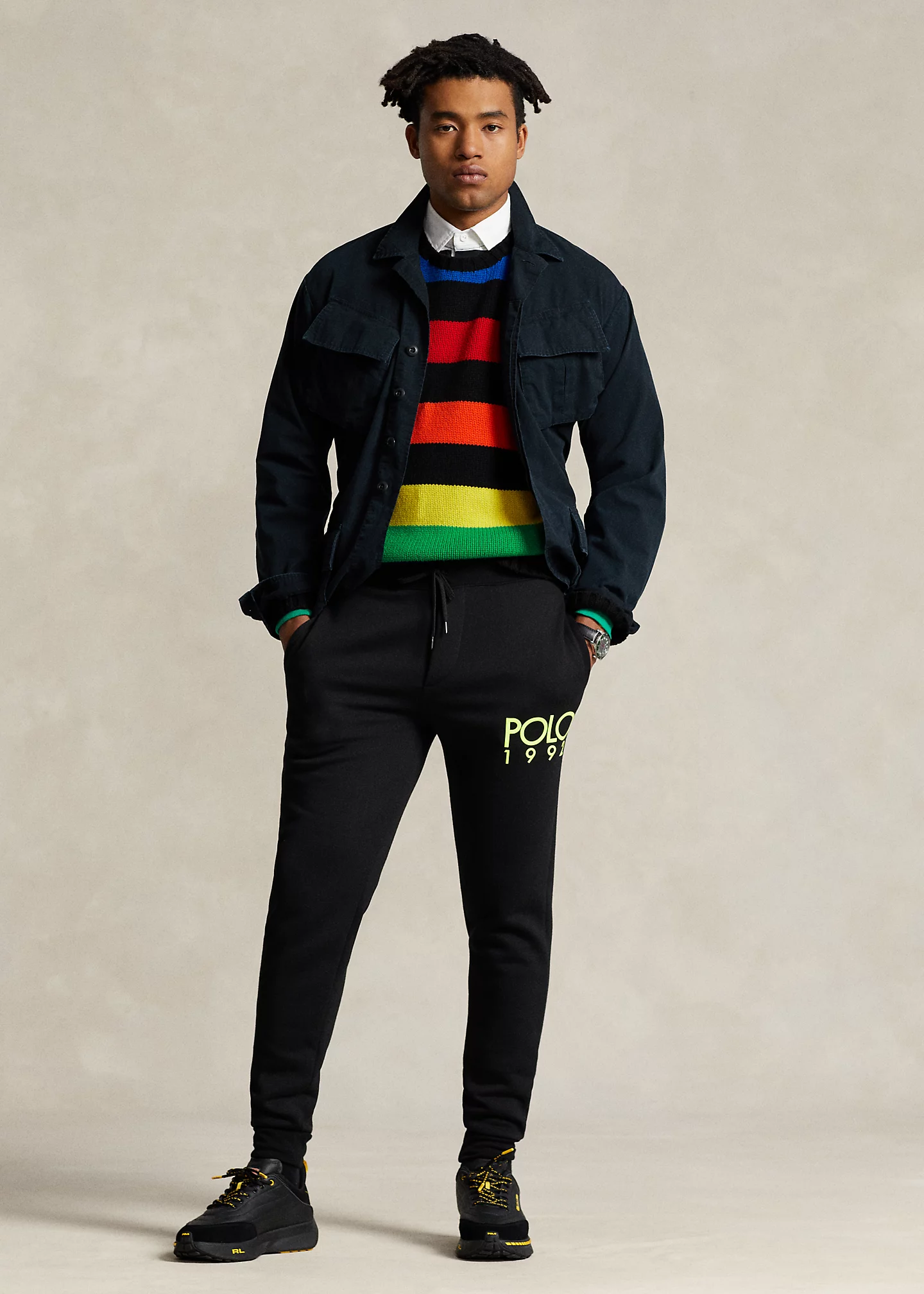 Logo Striped Wool-Blend Sweater