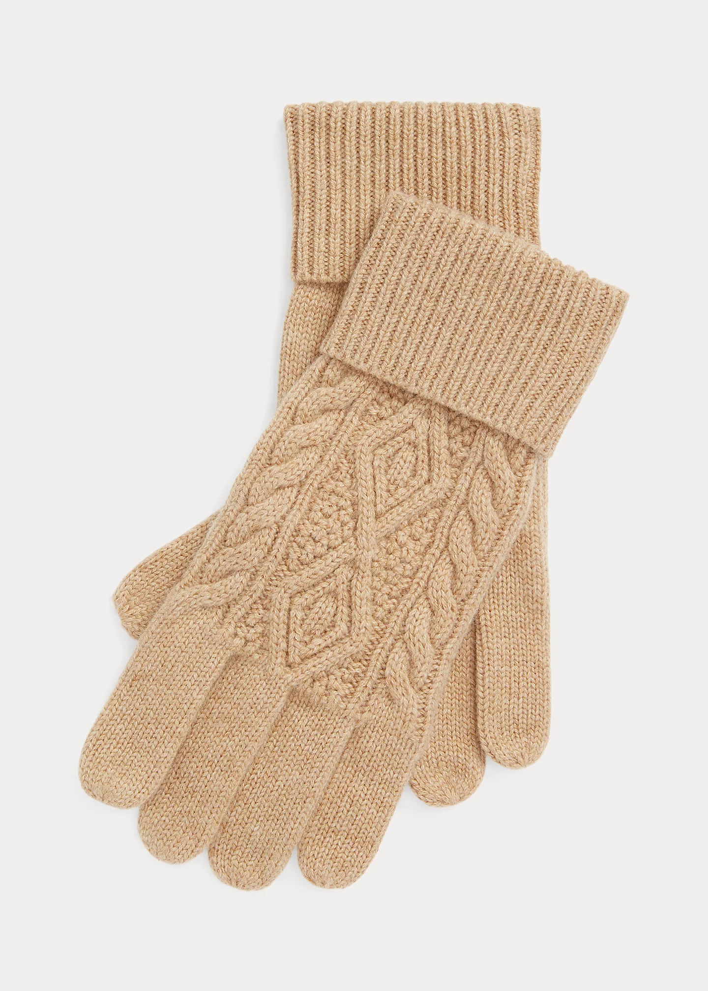 Cable-Knit Wool-Cashmere Gloves