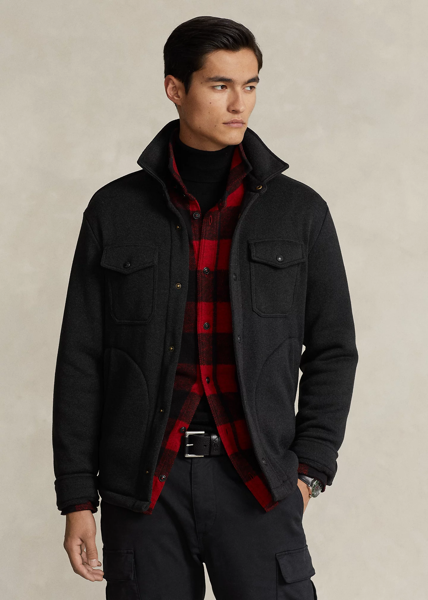 Brushed Fleece Shirt Jacket