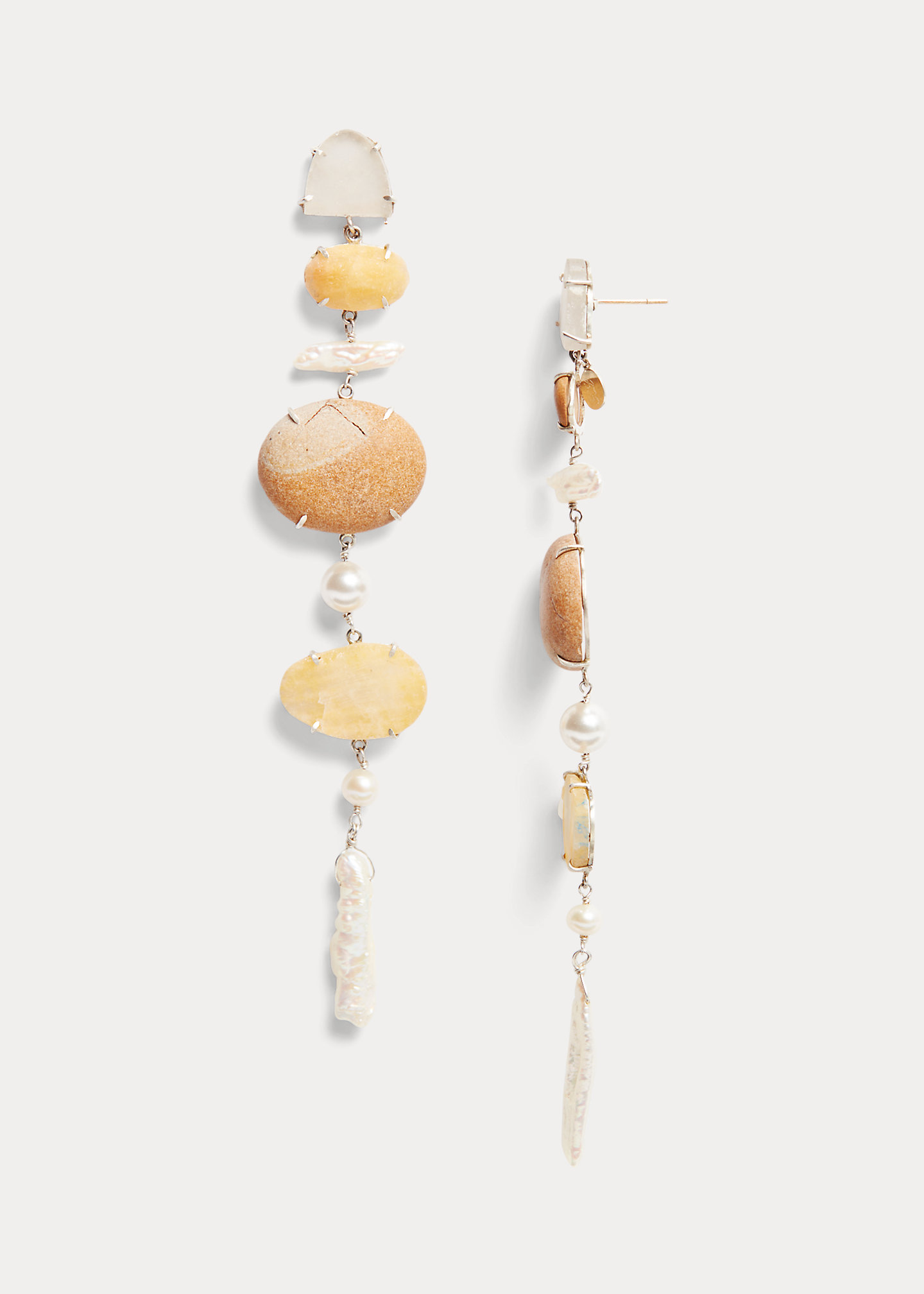 Seaglass & Beach Stone 6-Drop Earrings