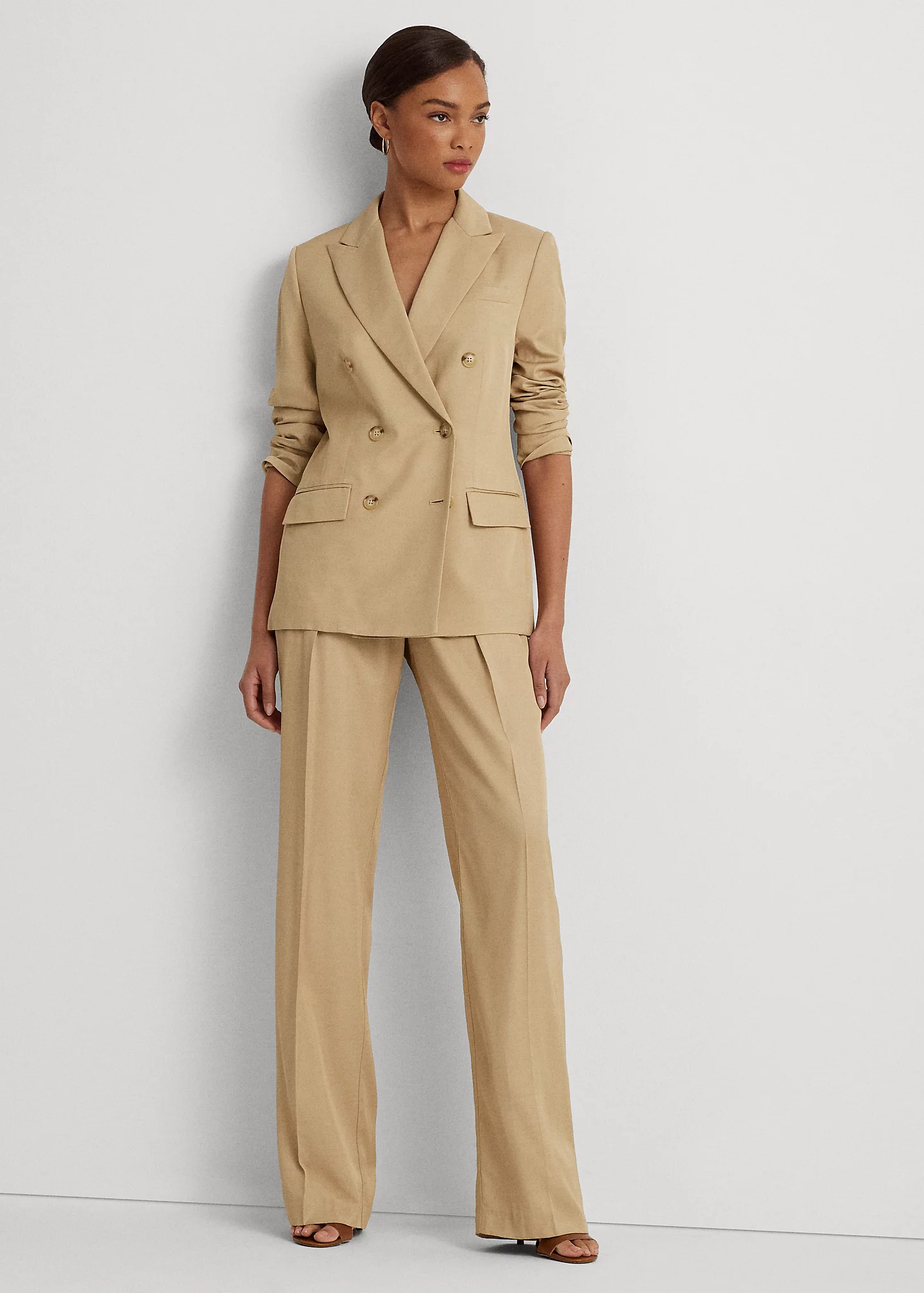 Double-Breasted Twill Blazer