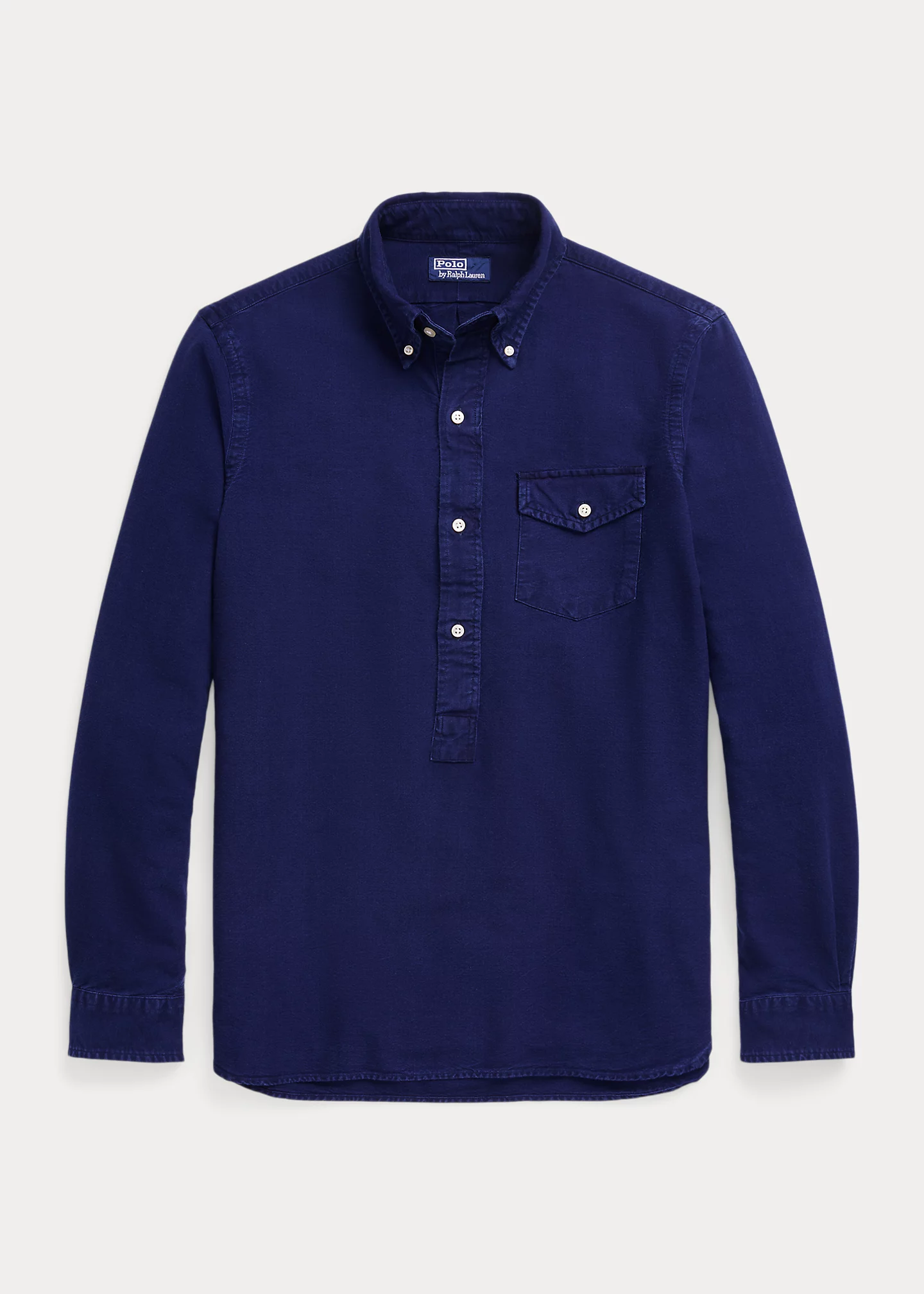 Classic Fit Indigo Oxford Popover Shirt