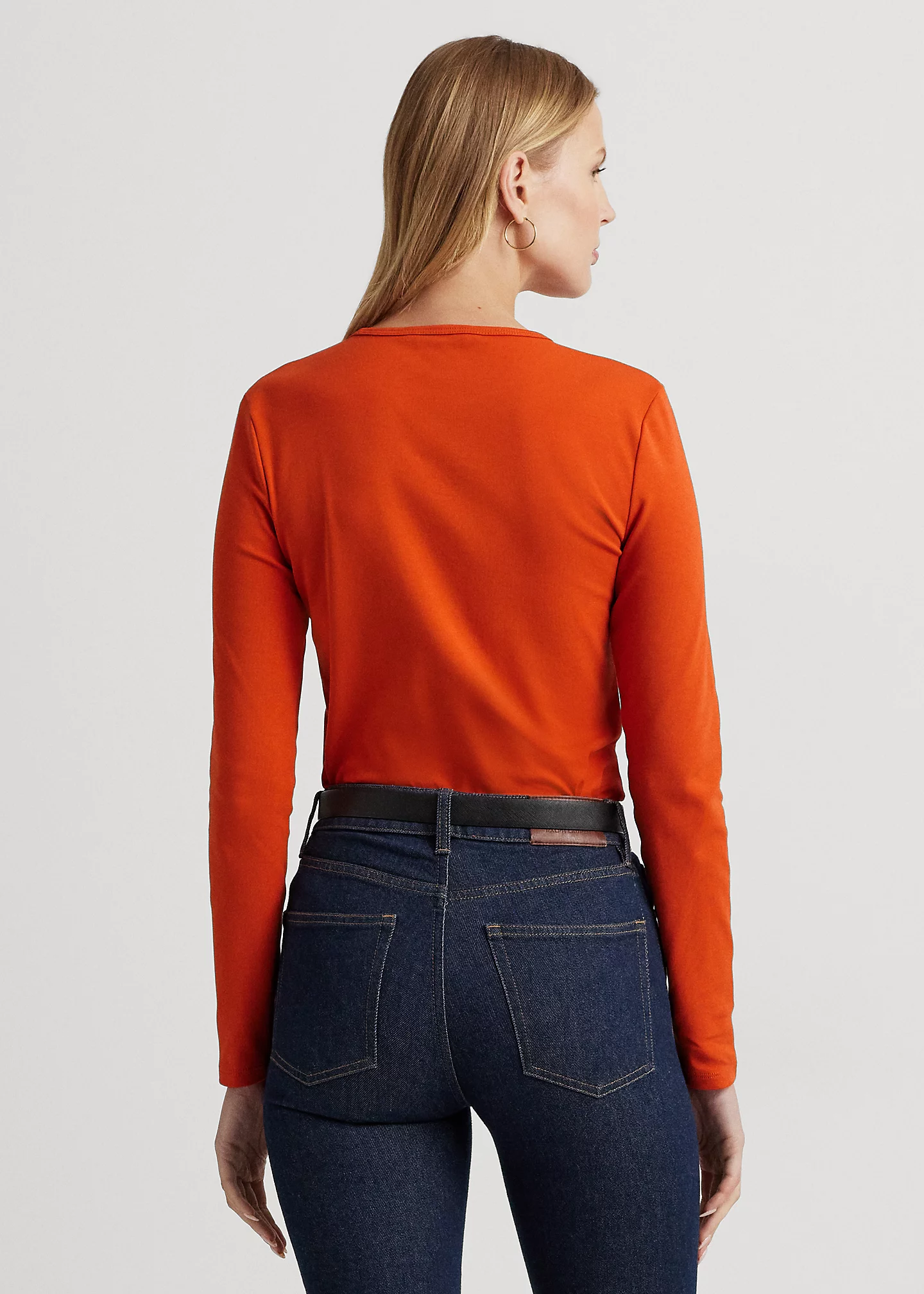Cotton-Blend Long-Sleeve Top