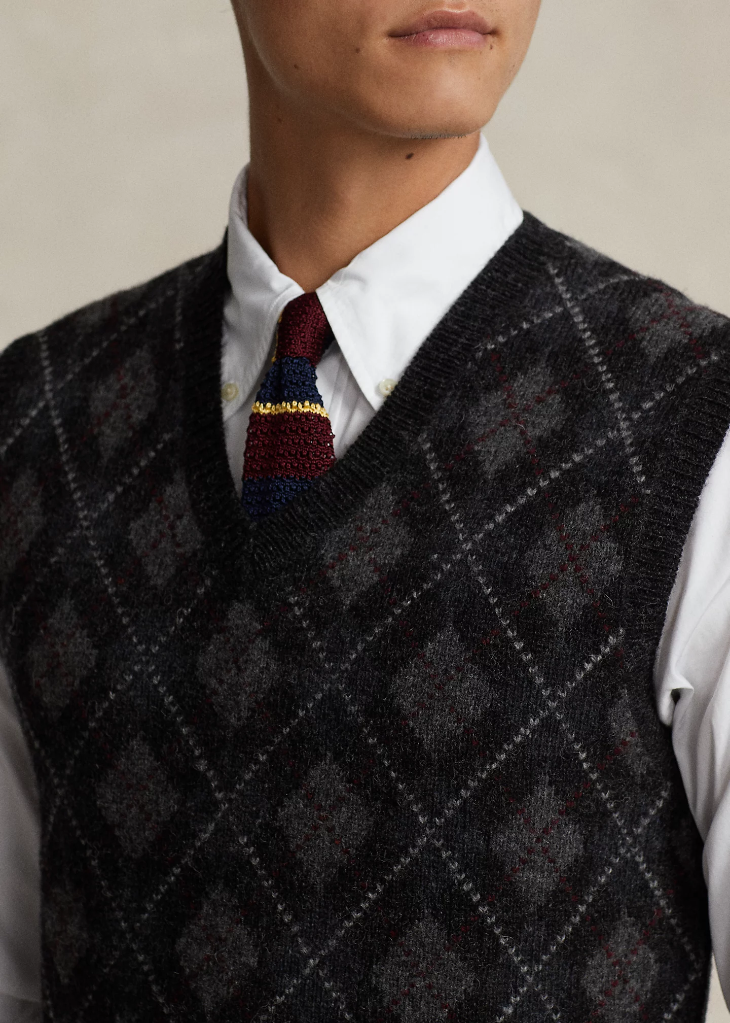 Argyle Wool Sweater Vest