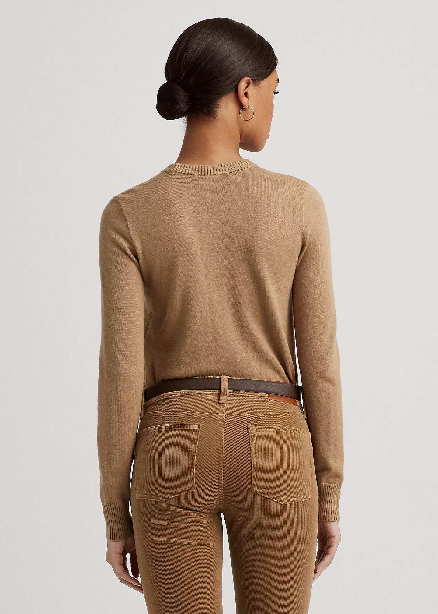 Belting-Motif Cotton-Blend Sweater