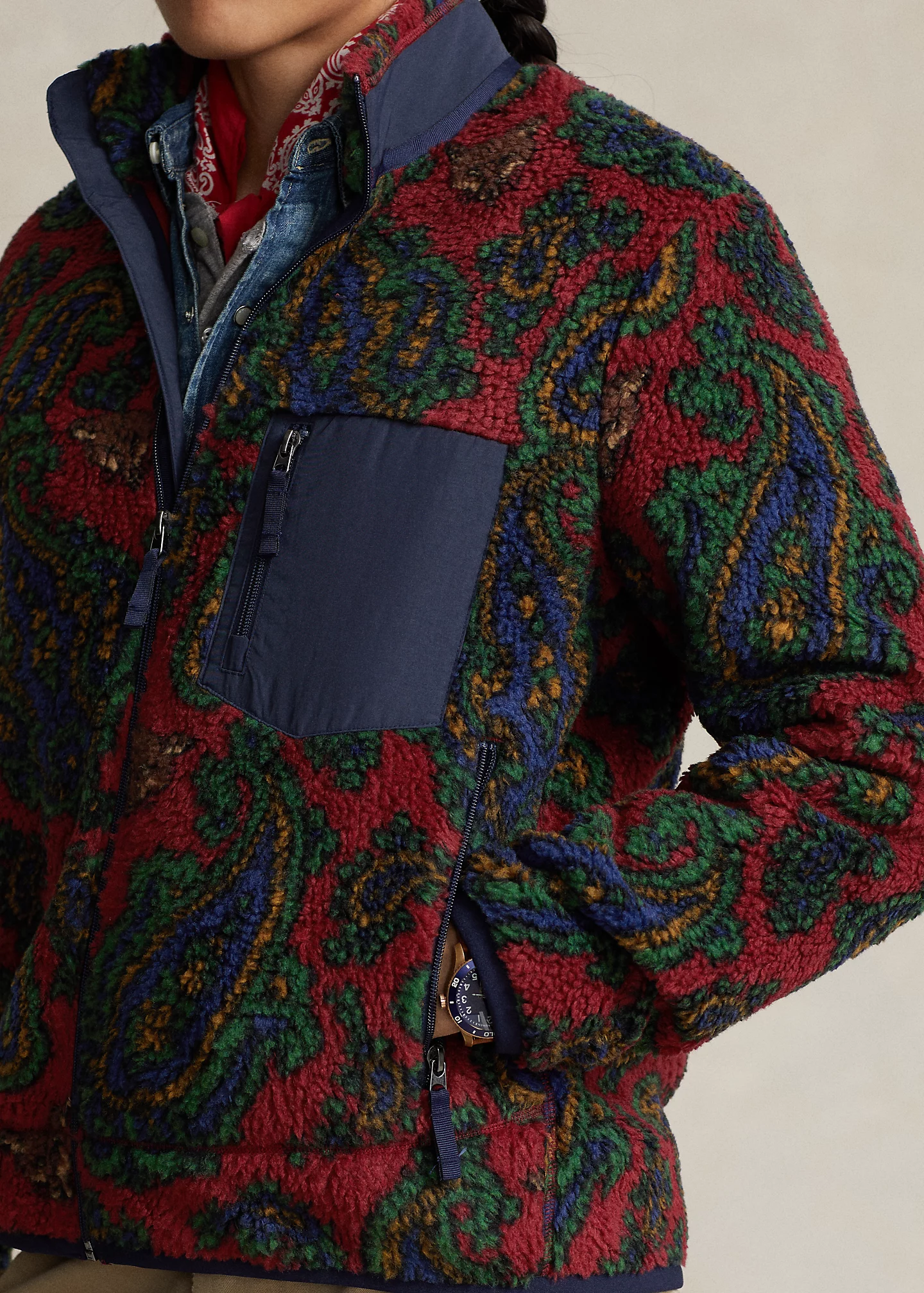 Paisley Fleece Jacquard Jacket