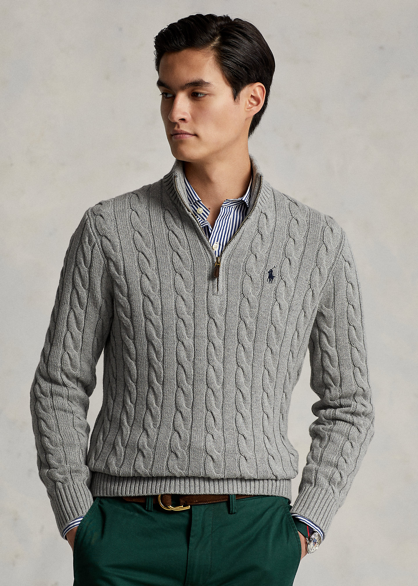 Cable-Knit Cotton Sweater