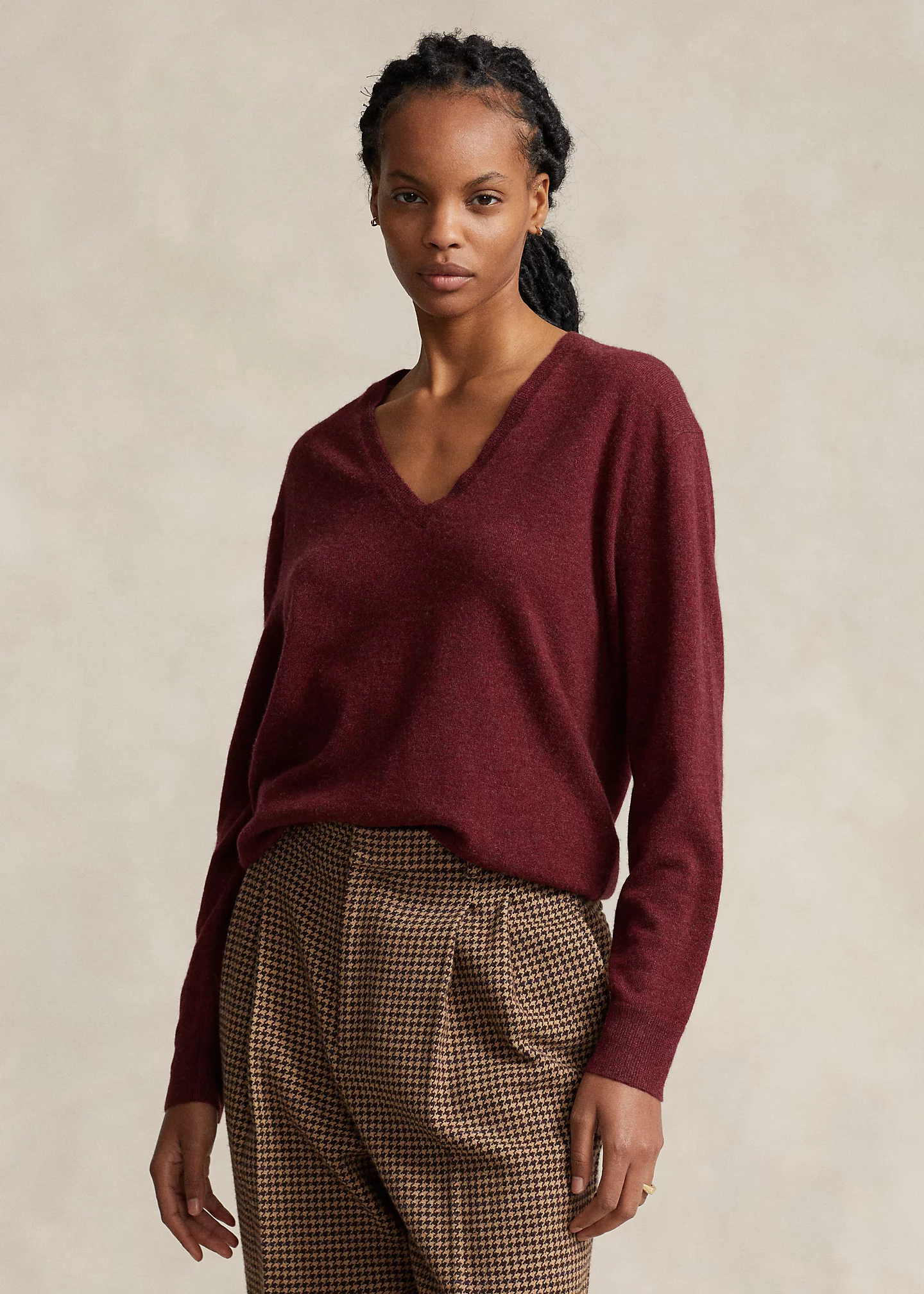 Relaxed Fit Cashmere V-Neck Sweater