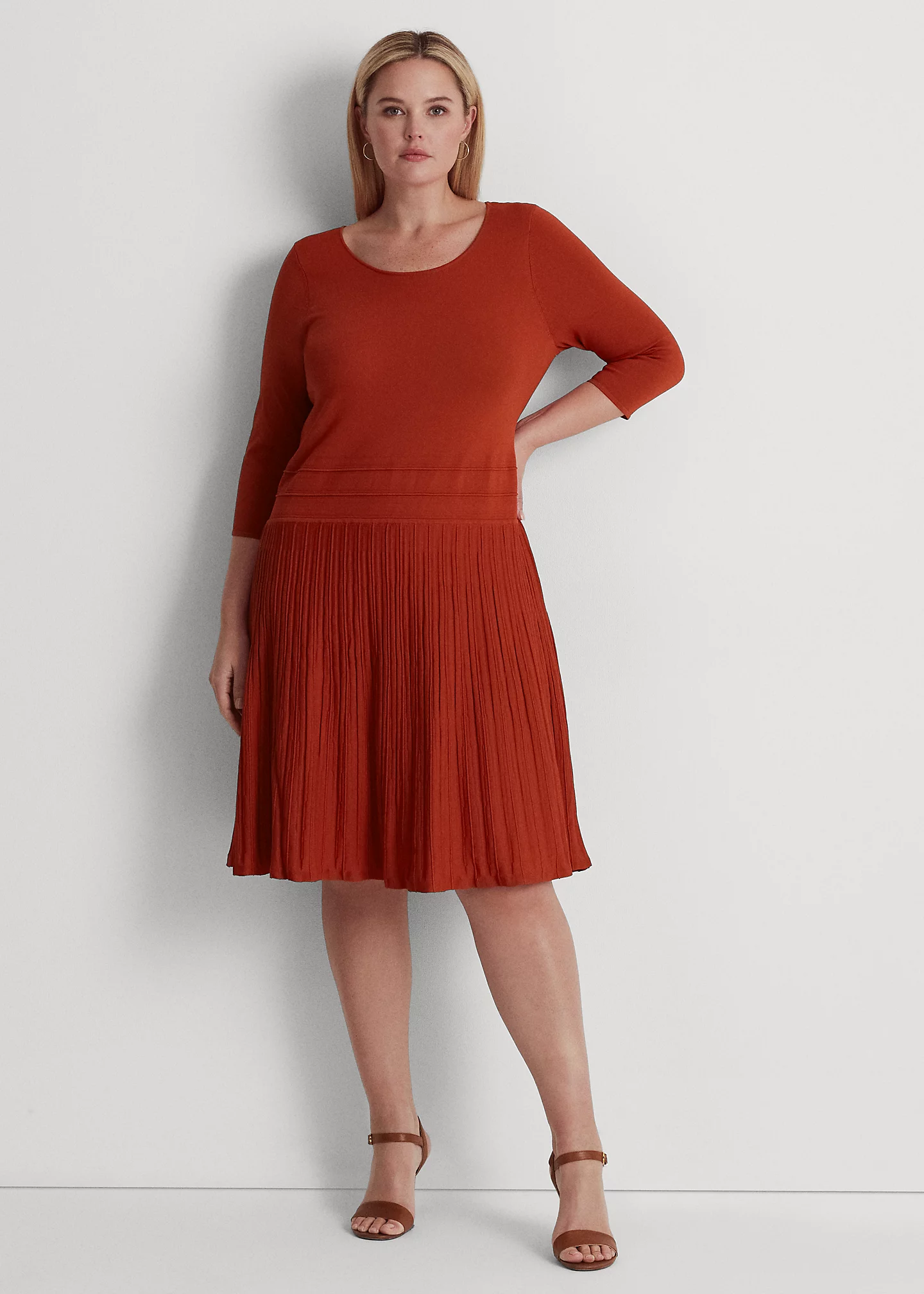 Jersey Three-Quarter-Sleeve Dress