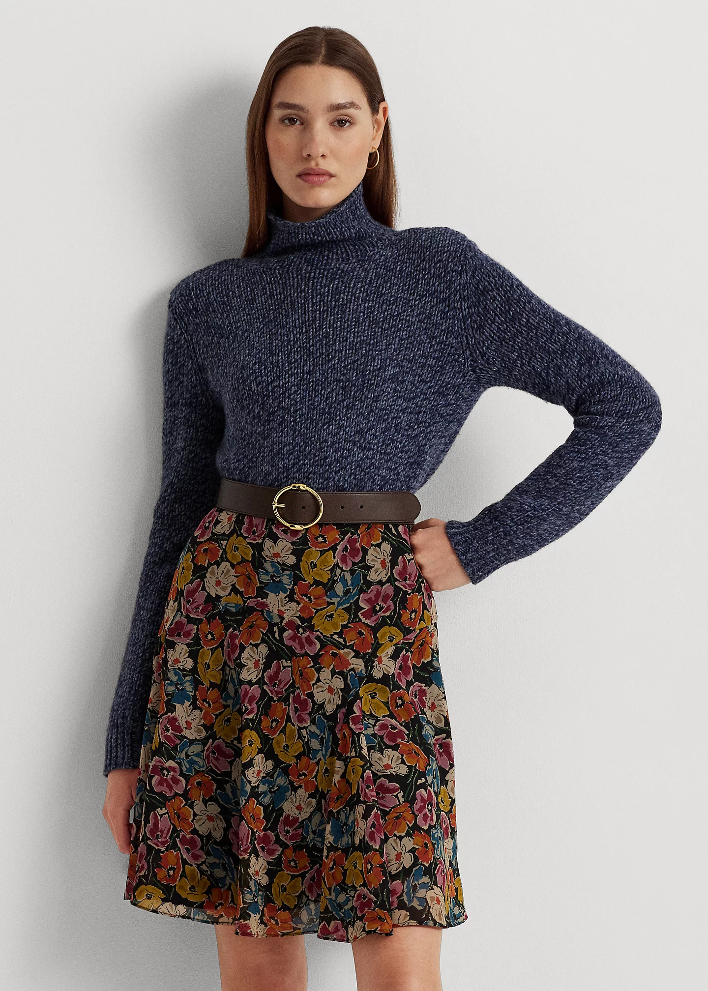 Wool-Blend Funnelneck Sweater