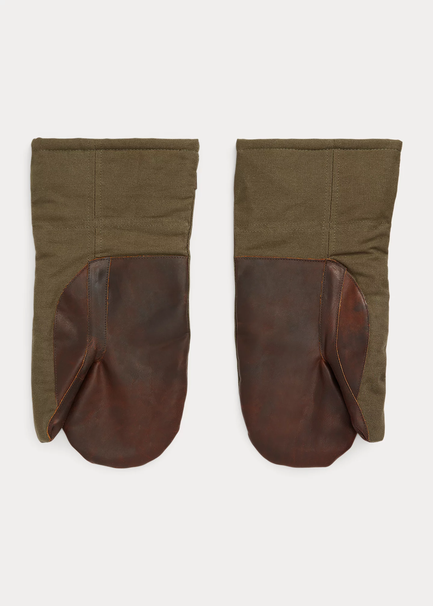 Canvas & Leather Insulated Mittens