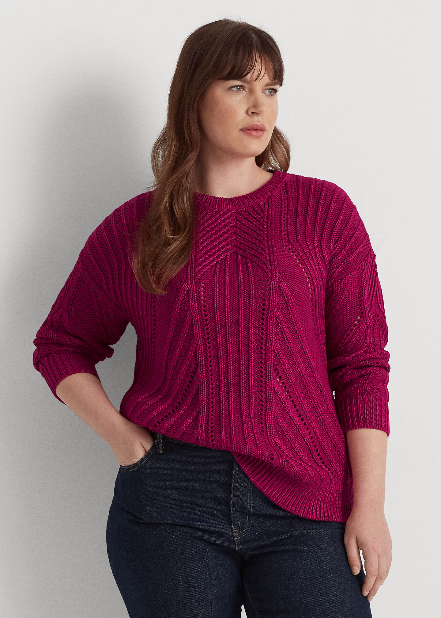 Pointelle-Knit Cotton-Blend Sweater