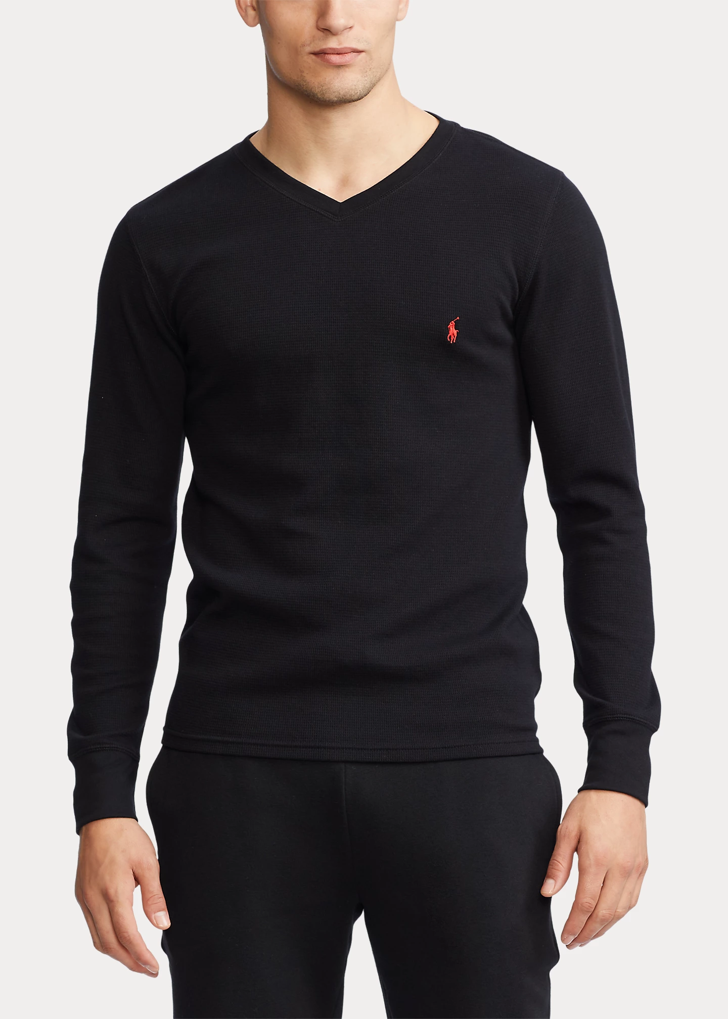 Waffle-Knit V-Neck Sleep Shirt