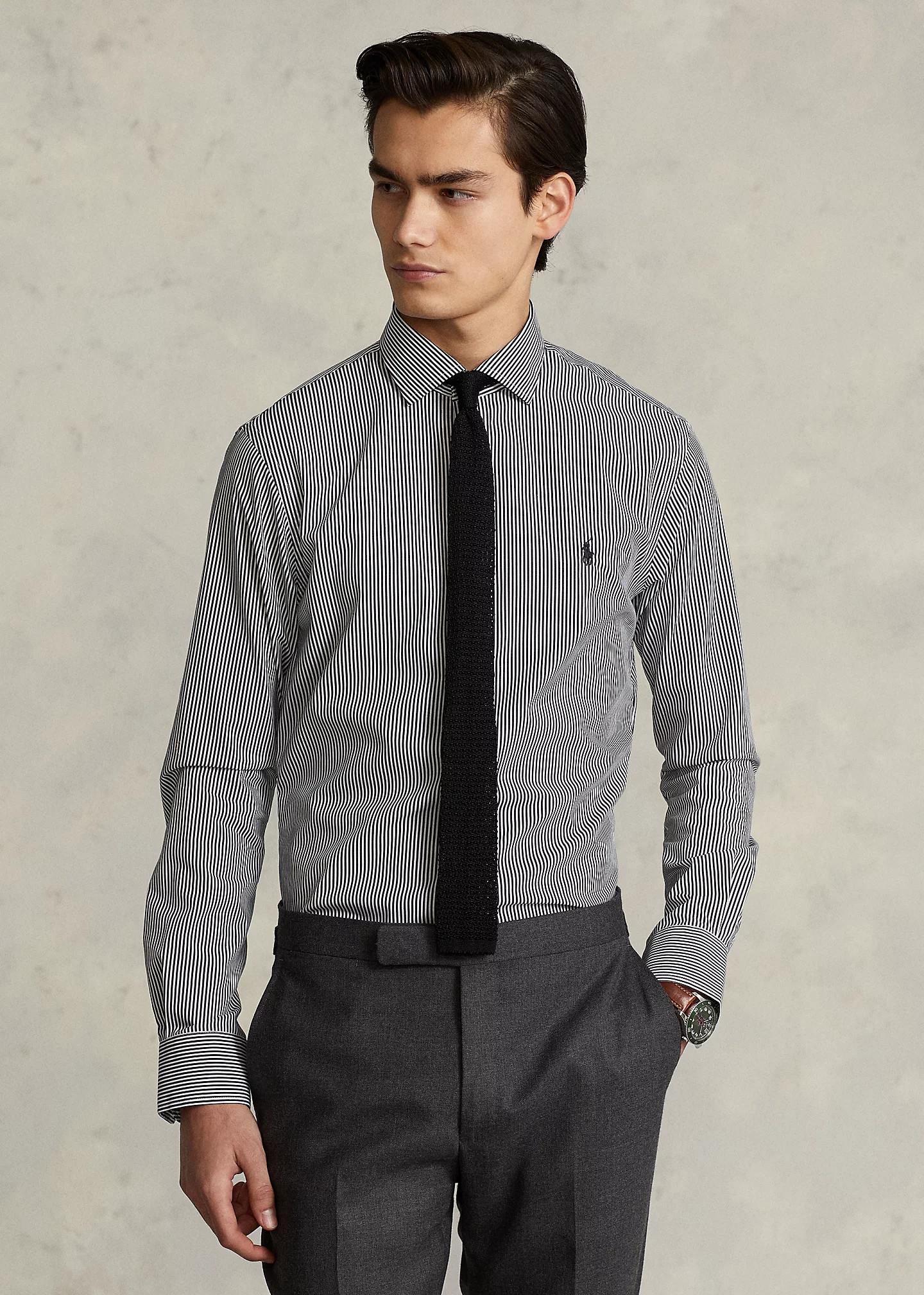 Slim Fit Striped Poplin Shirt