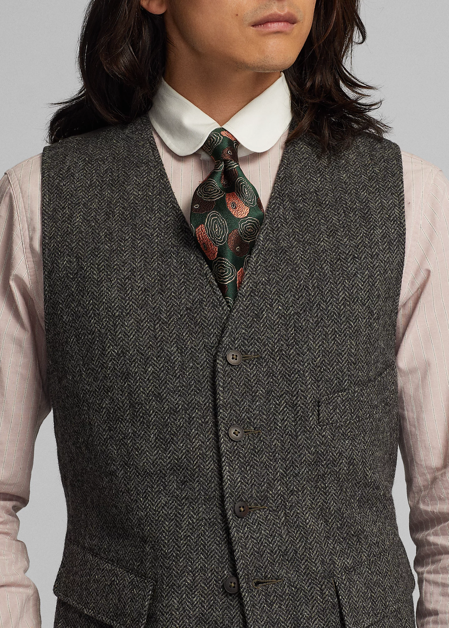Wool Herringbone Vest