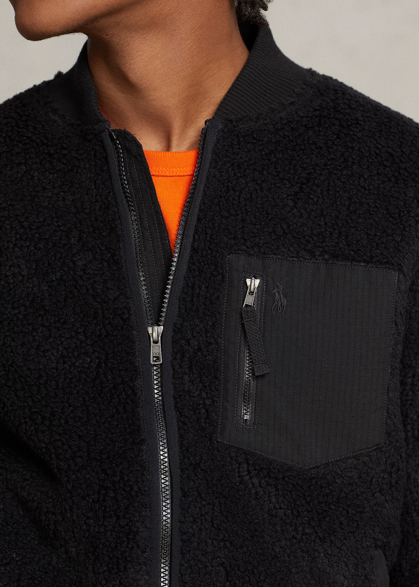 Bonded Pile Fleece Bomber Jacket