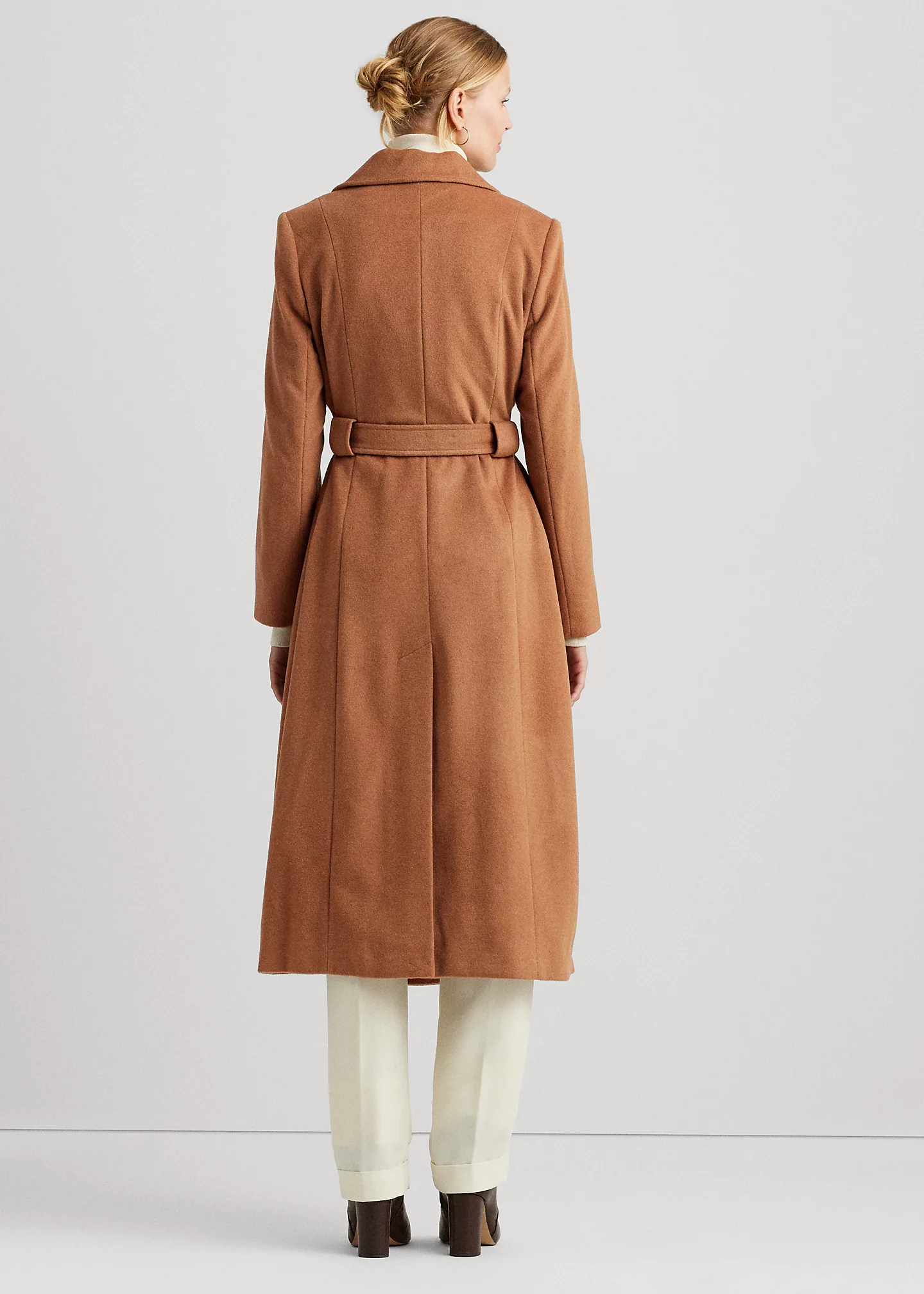 Belted Wool-Blend Wrap Coat