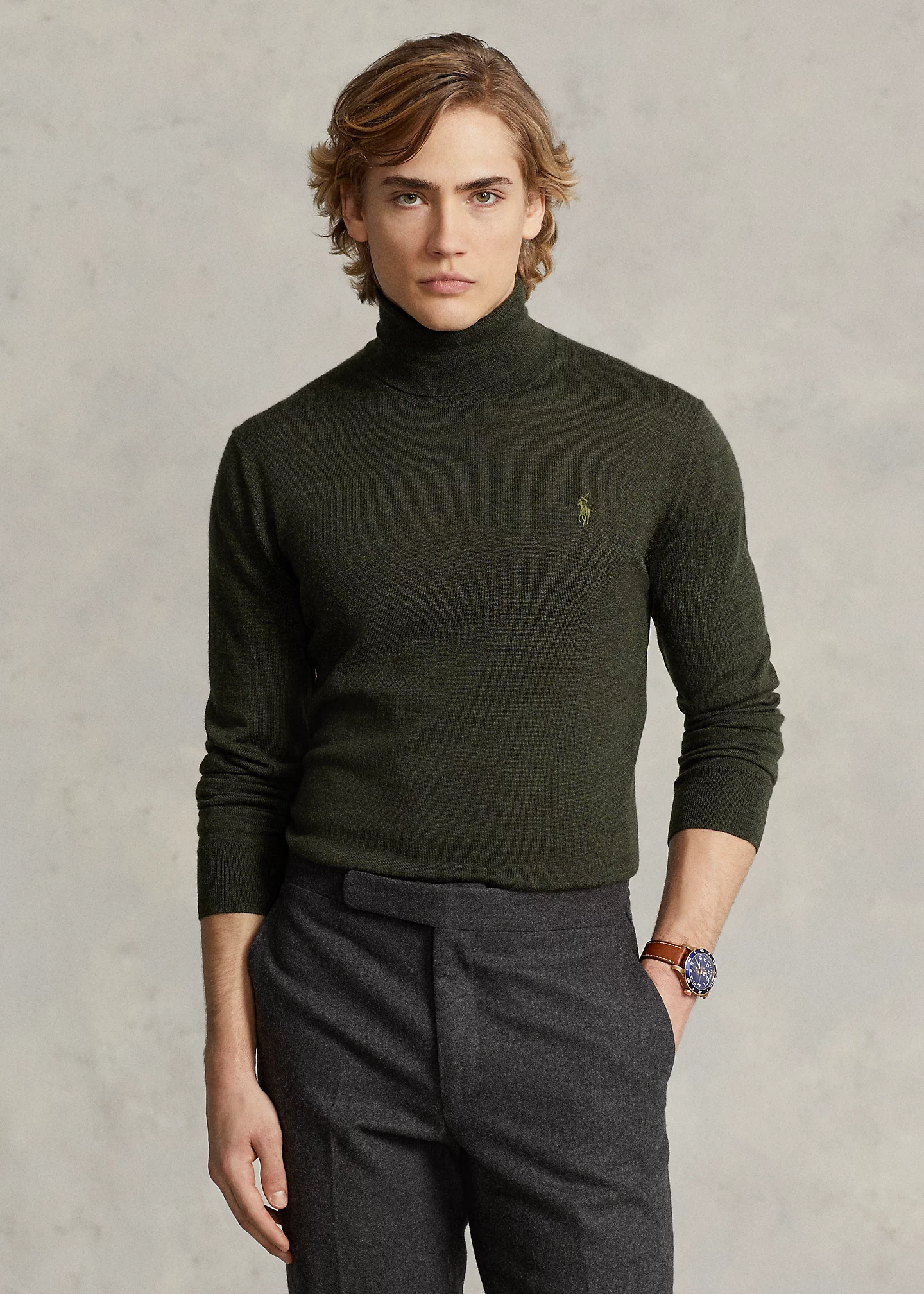 Washable Wool Turtleneck Sweater