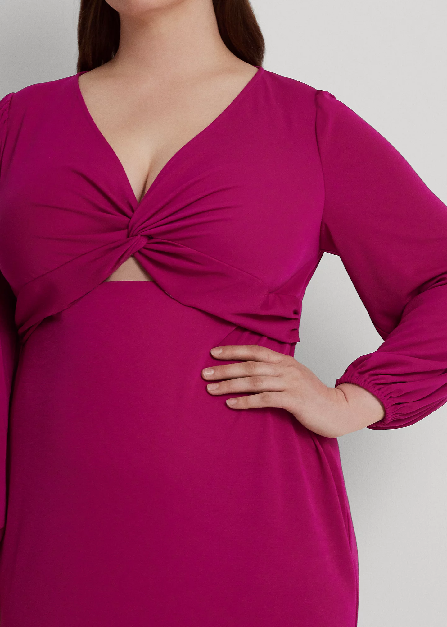 Twist-Front Jersey Cutout Dress