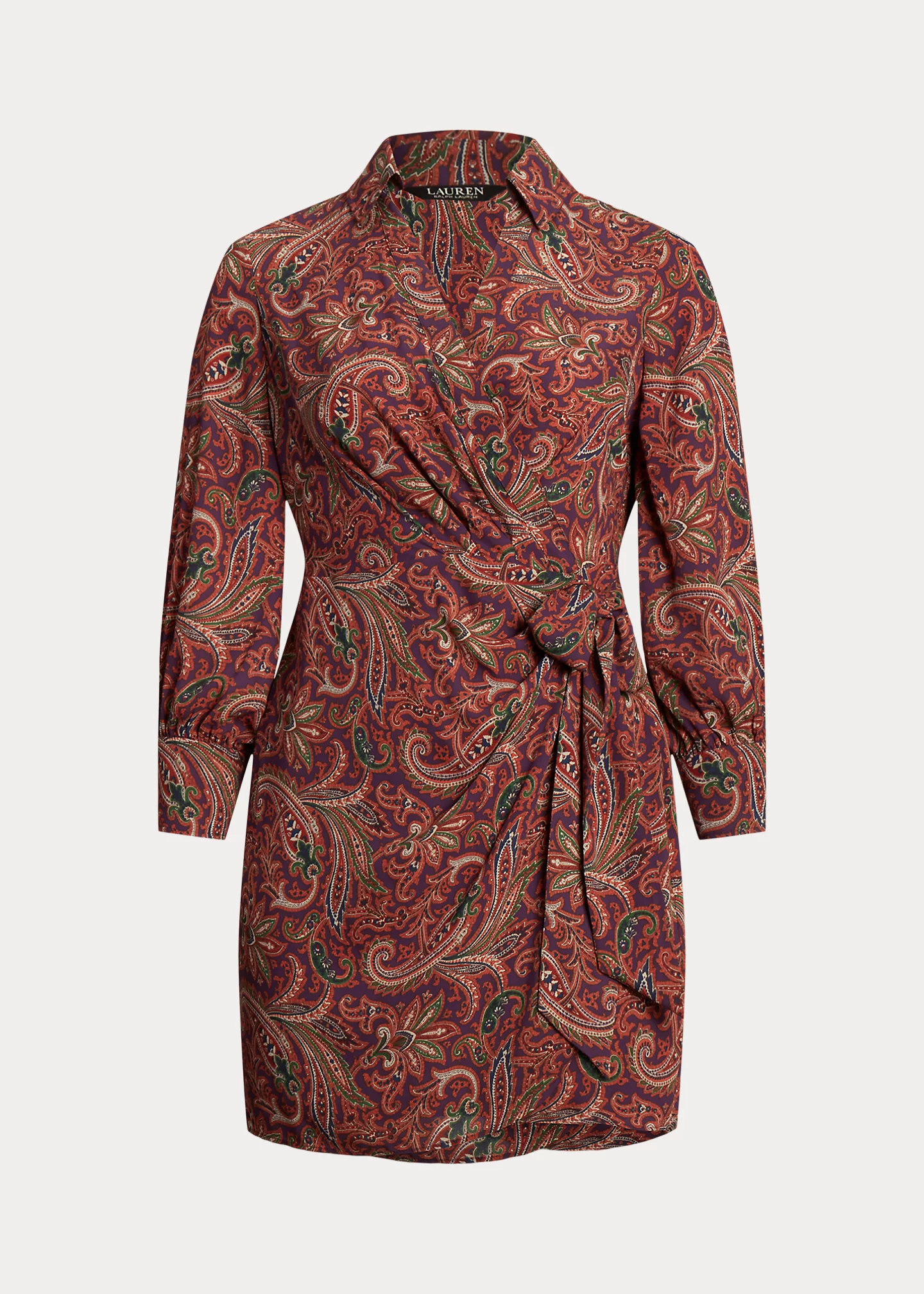 Print Double-Faced Georgette Wrap Dress