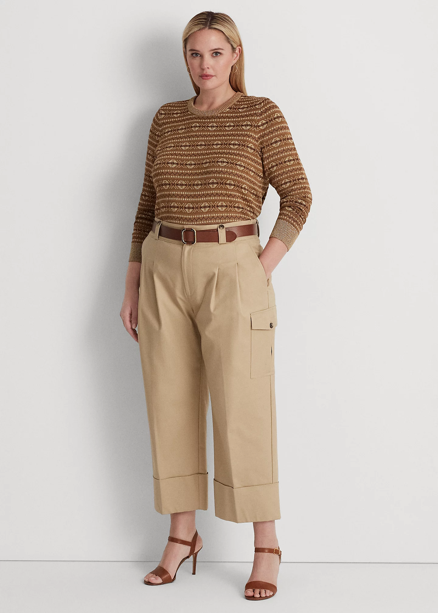 Metallic Fair Isle Cotton-Blend Sweater