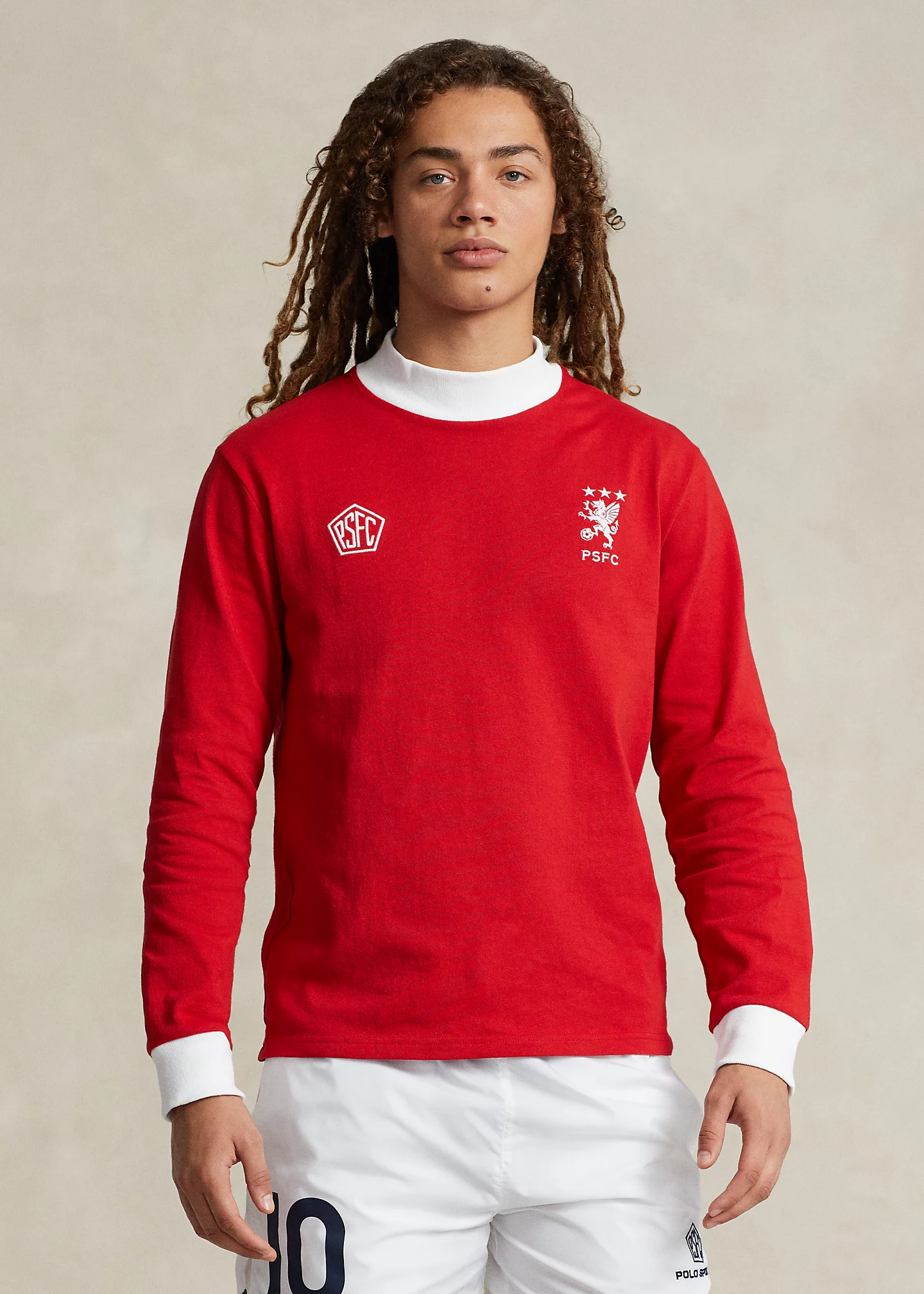 Jersey Graphic Mockneck Pullover