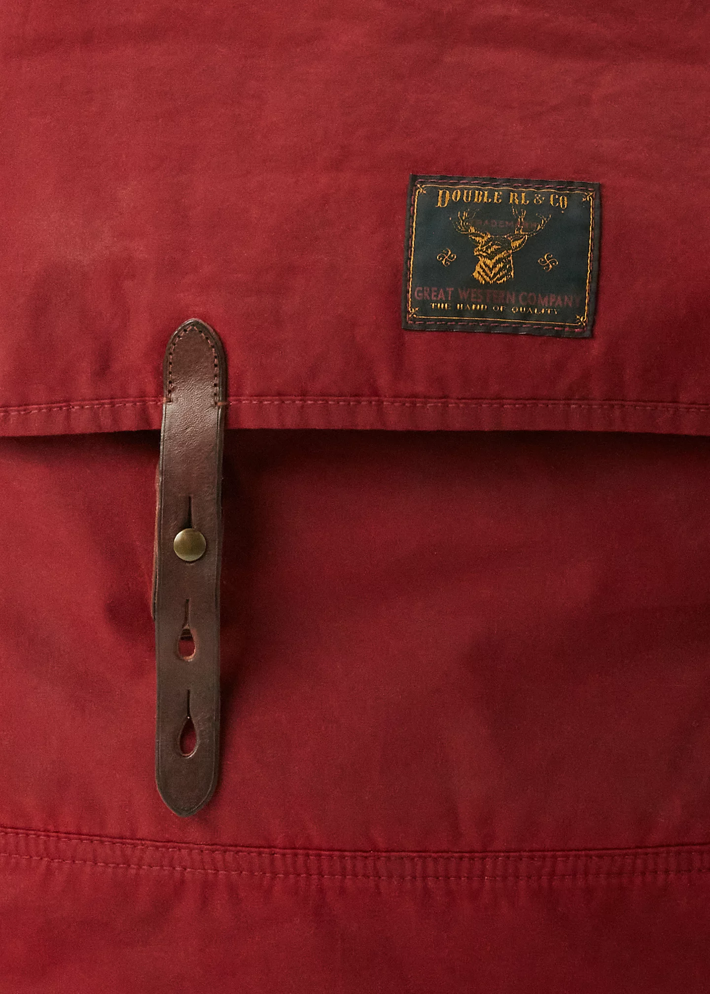 Leather-Trim Oilcloth Backpack