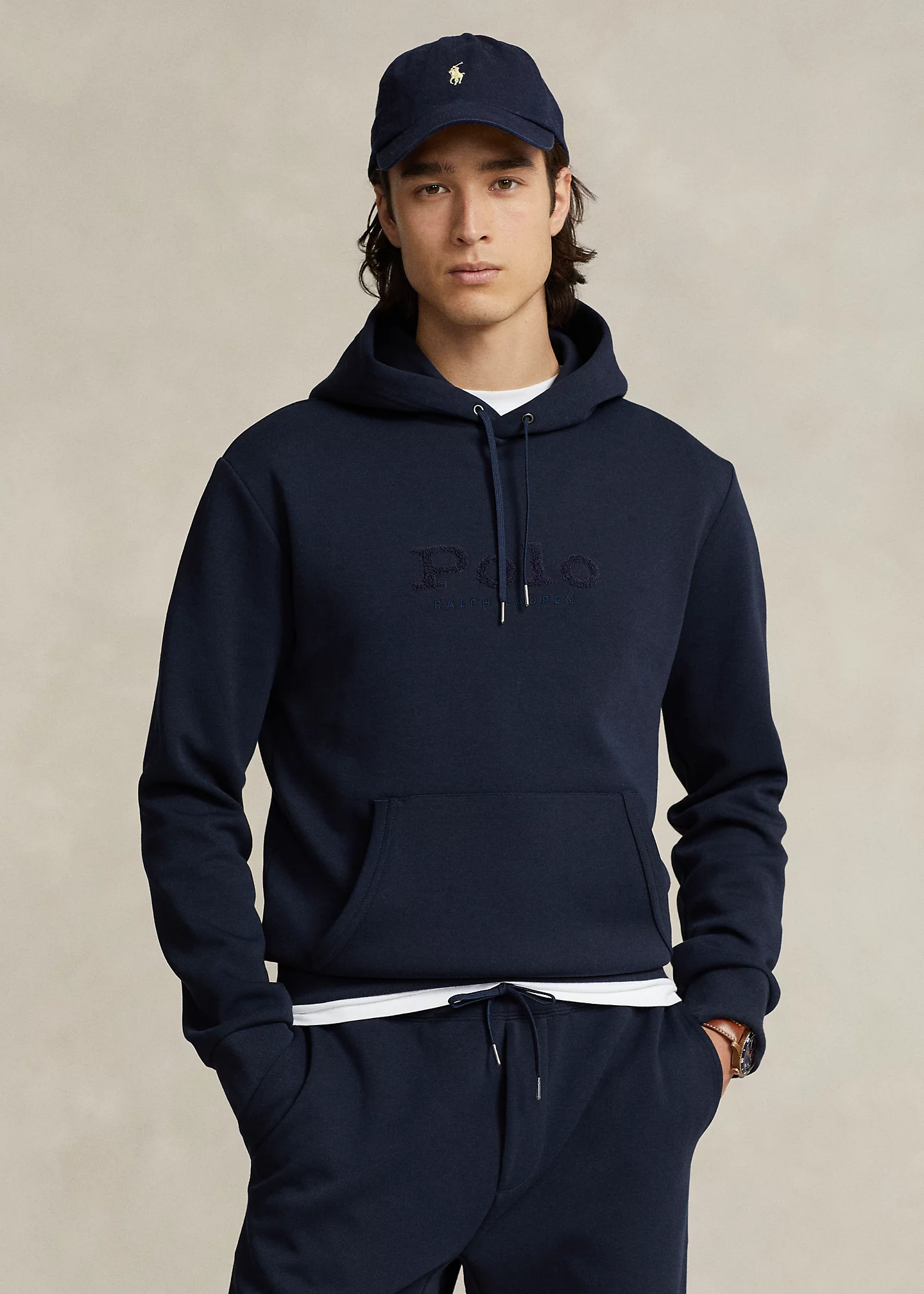 Logo Big Pony Double-Knit Hoodie