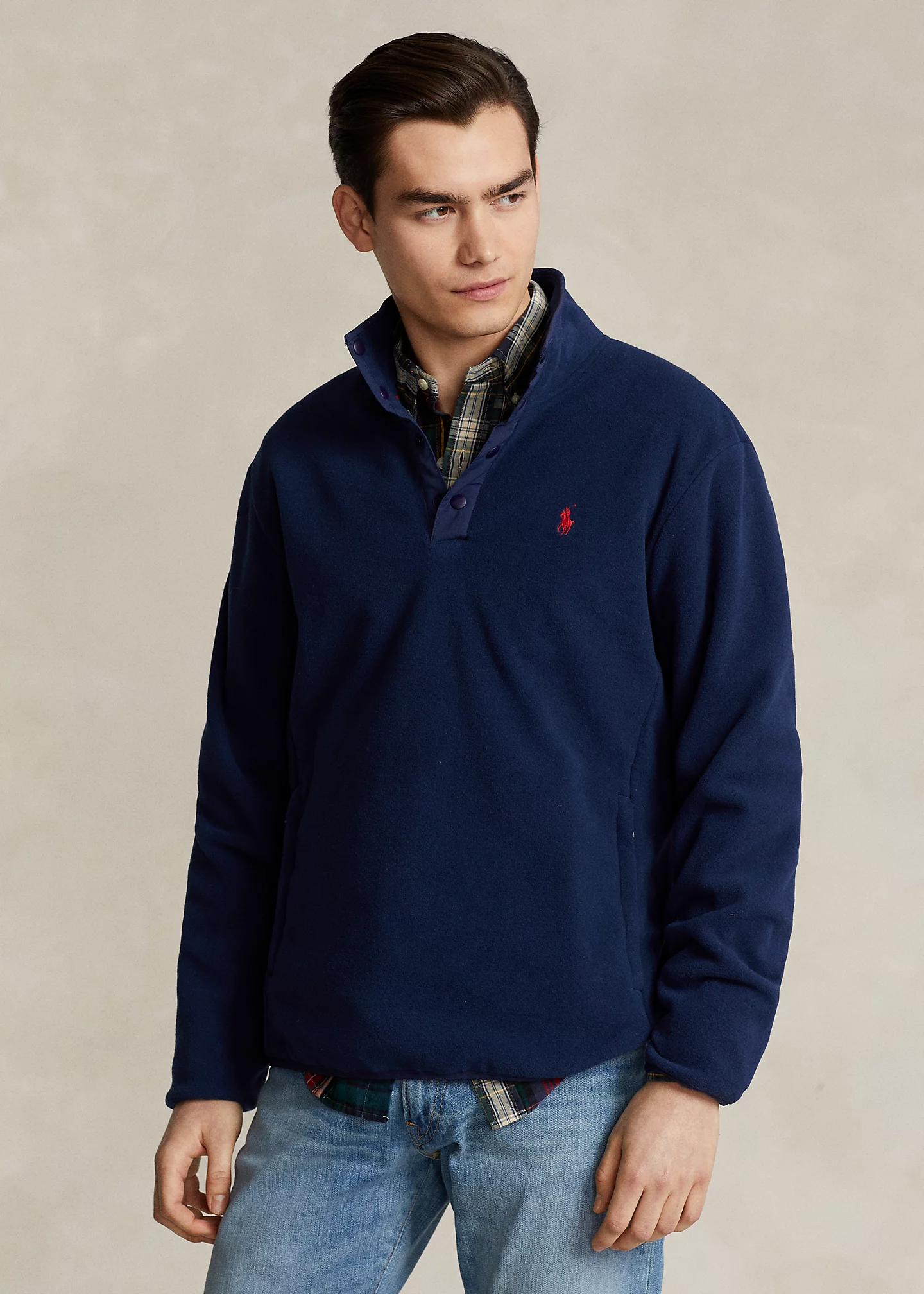 Brushed Fleece Mockneck Pullover