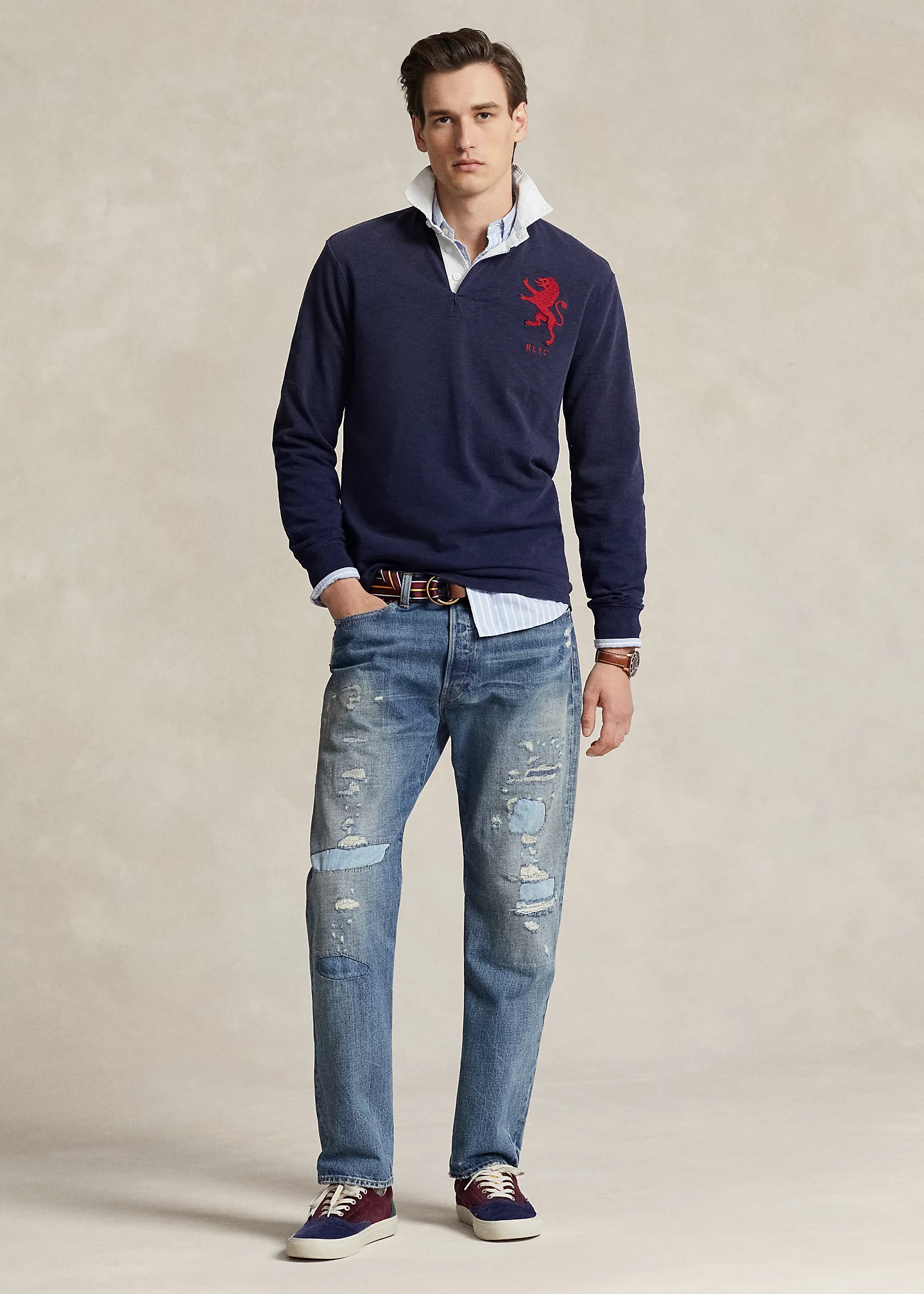 Classic Fit Heraldic Jersey Rugby Shirt