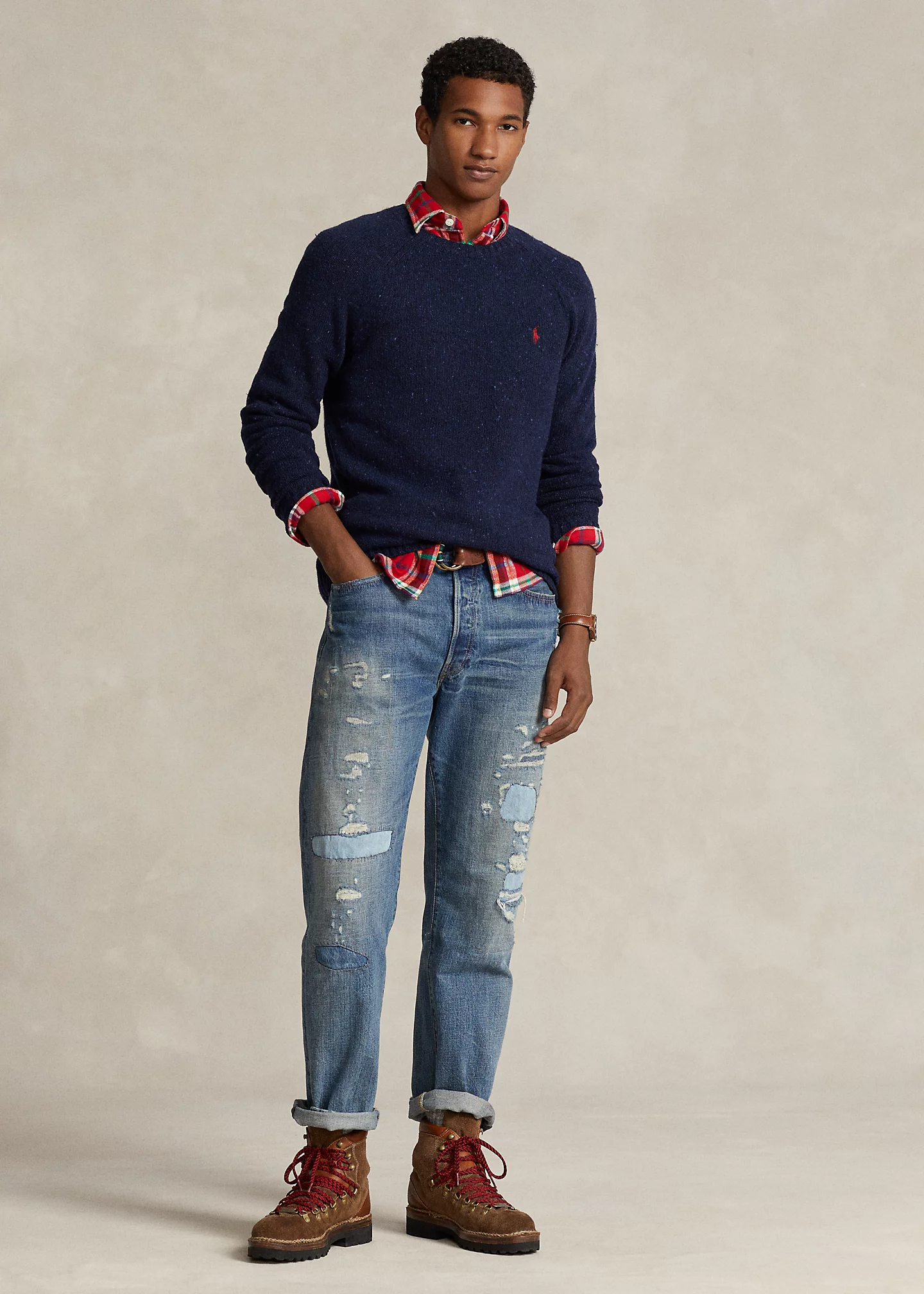 Wool-Blend Saddle-Sleeve Sweater