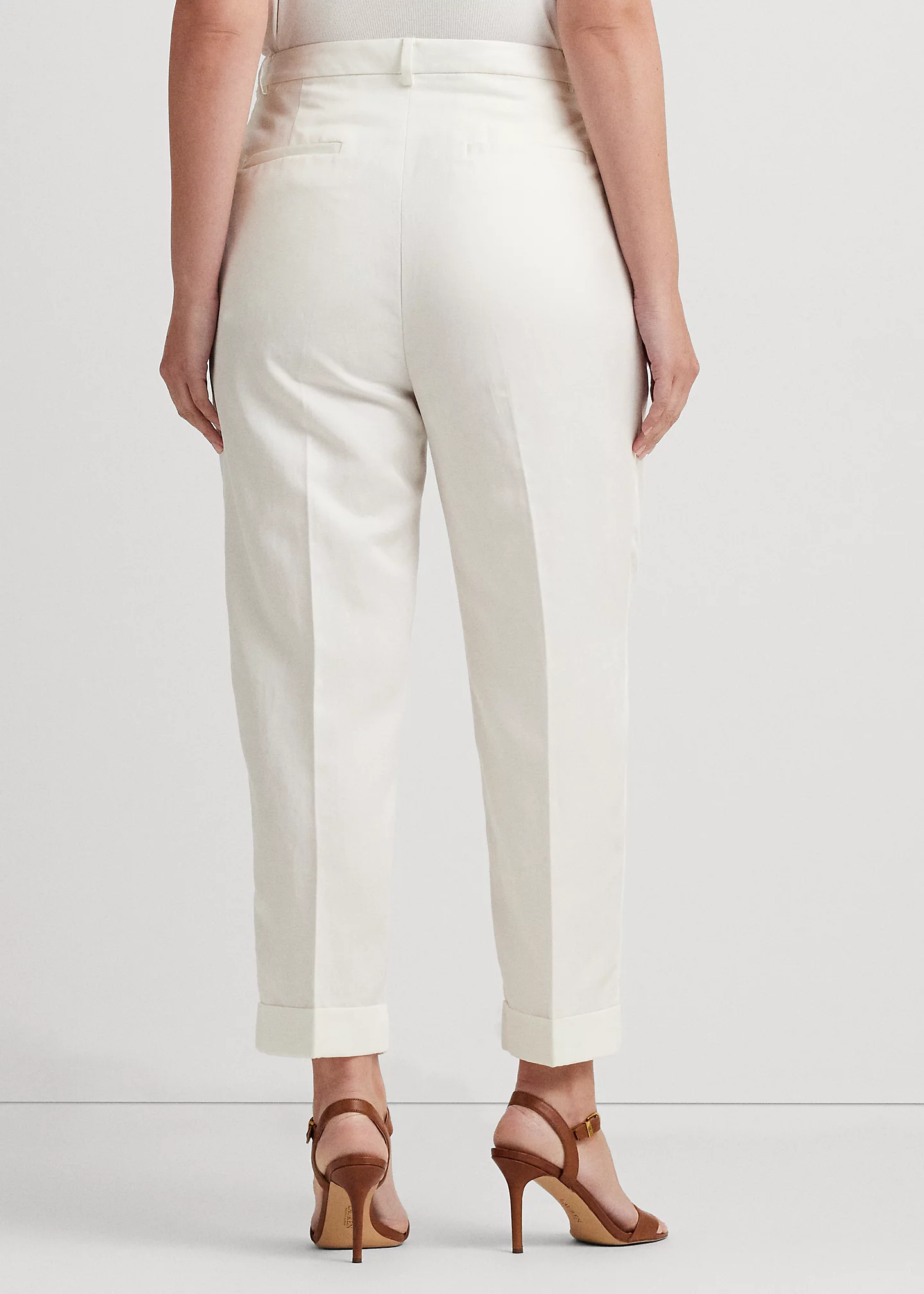 Linen-Blend Twill Ankle Pant