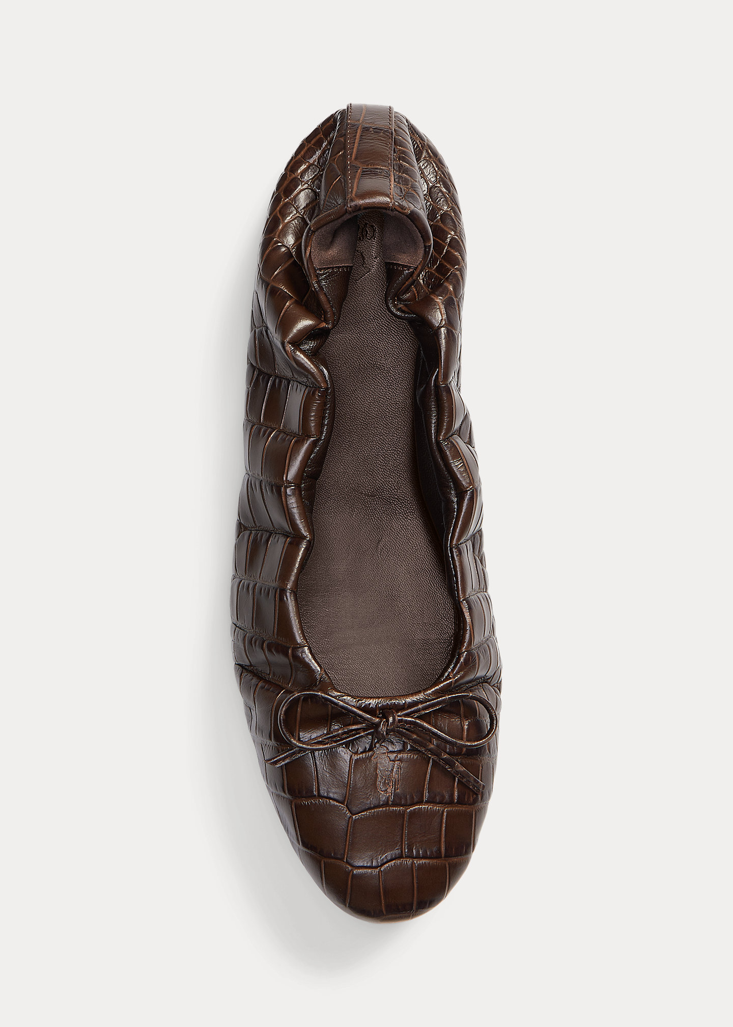 Crocodile-Embossed Calfskin Ballet Flat