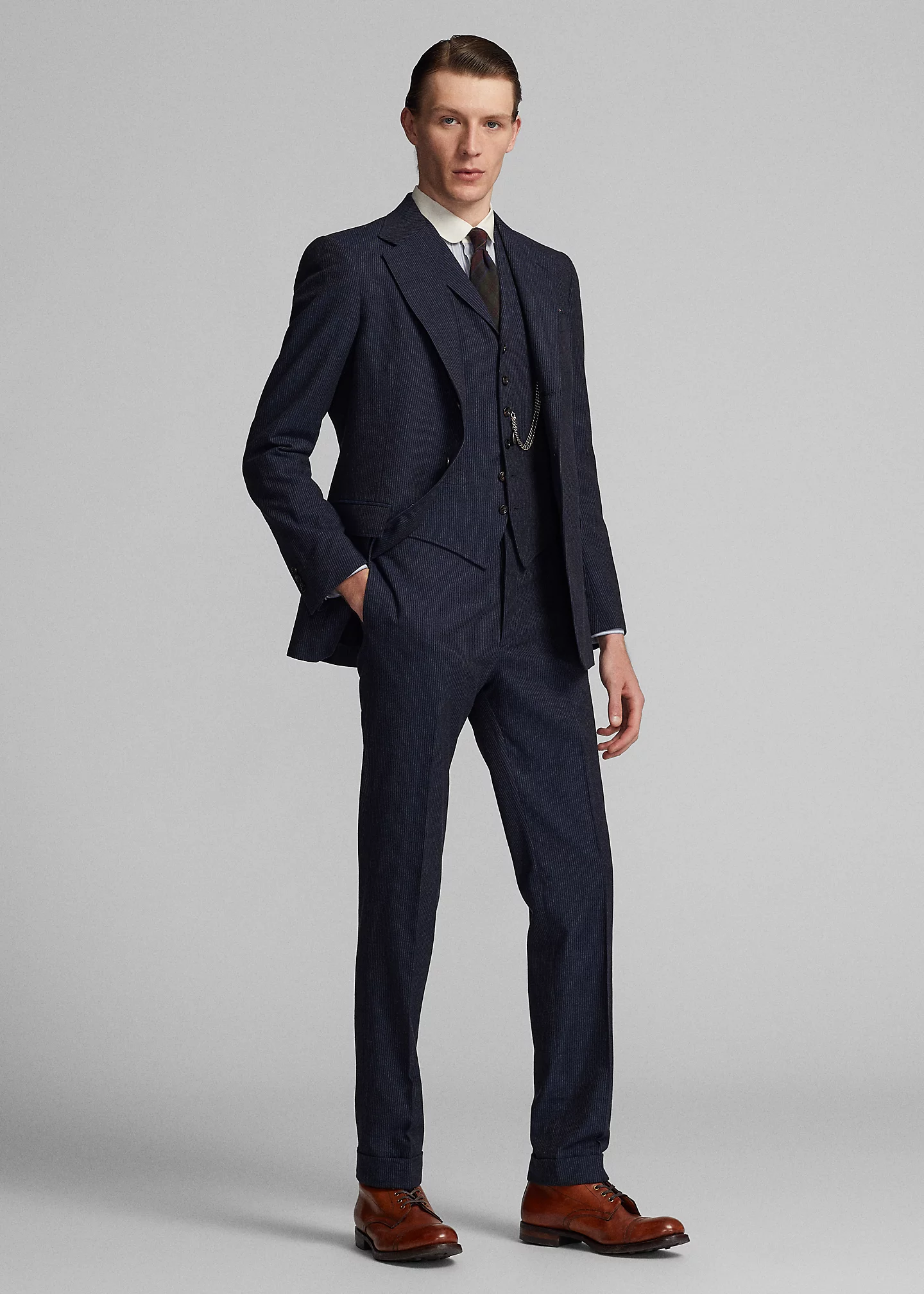 Striped Herringbone Suit Jacket