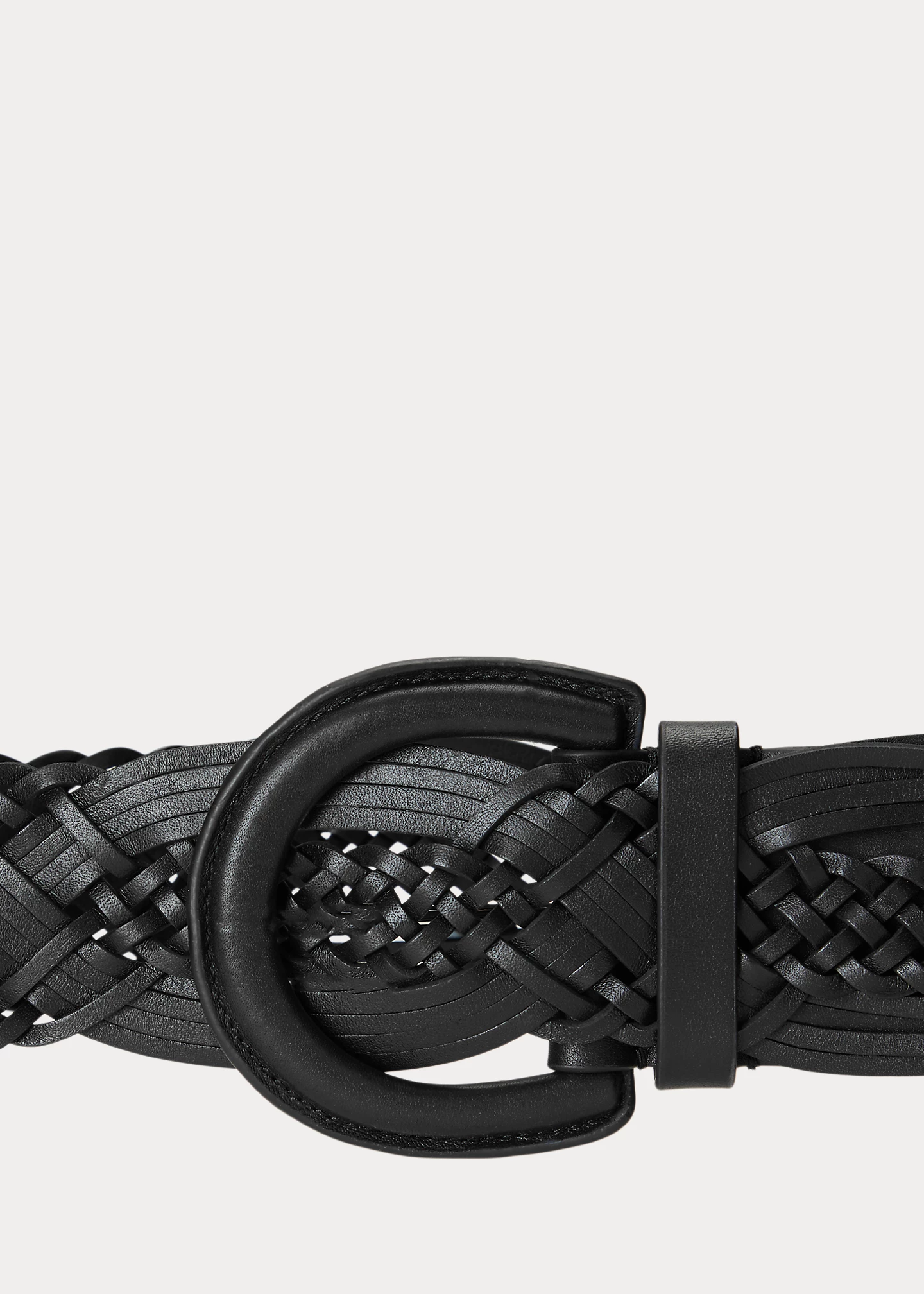 Braided Leather Wide Belt